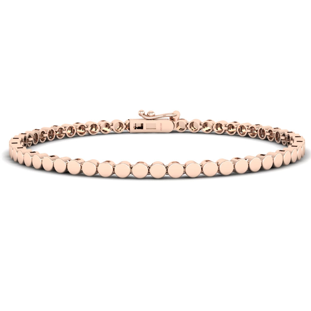 Pargold Solid Gold Classic Golden Disc Bracelet -Rose_Static_Rose