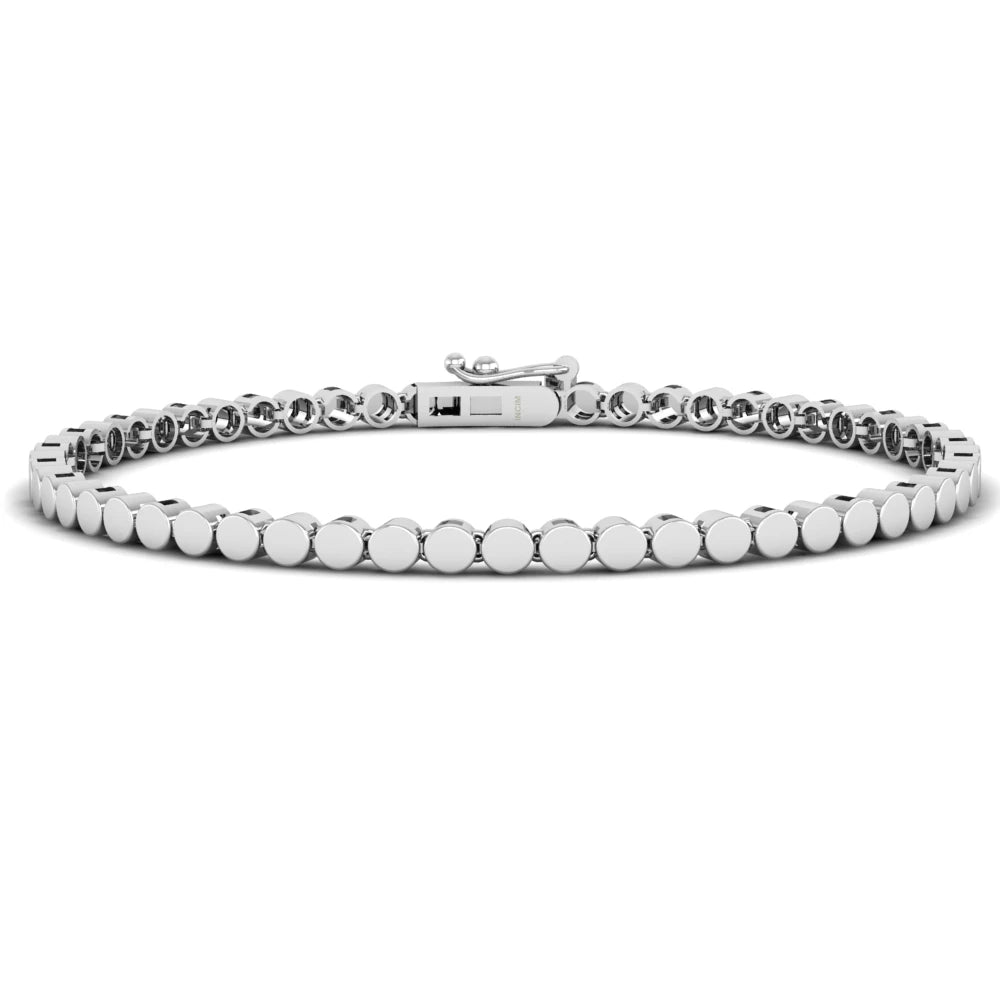 Pargold Solid Gold Classic Golden Disc Bracelet -Silver_Static_Silver