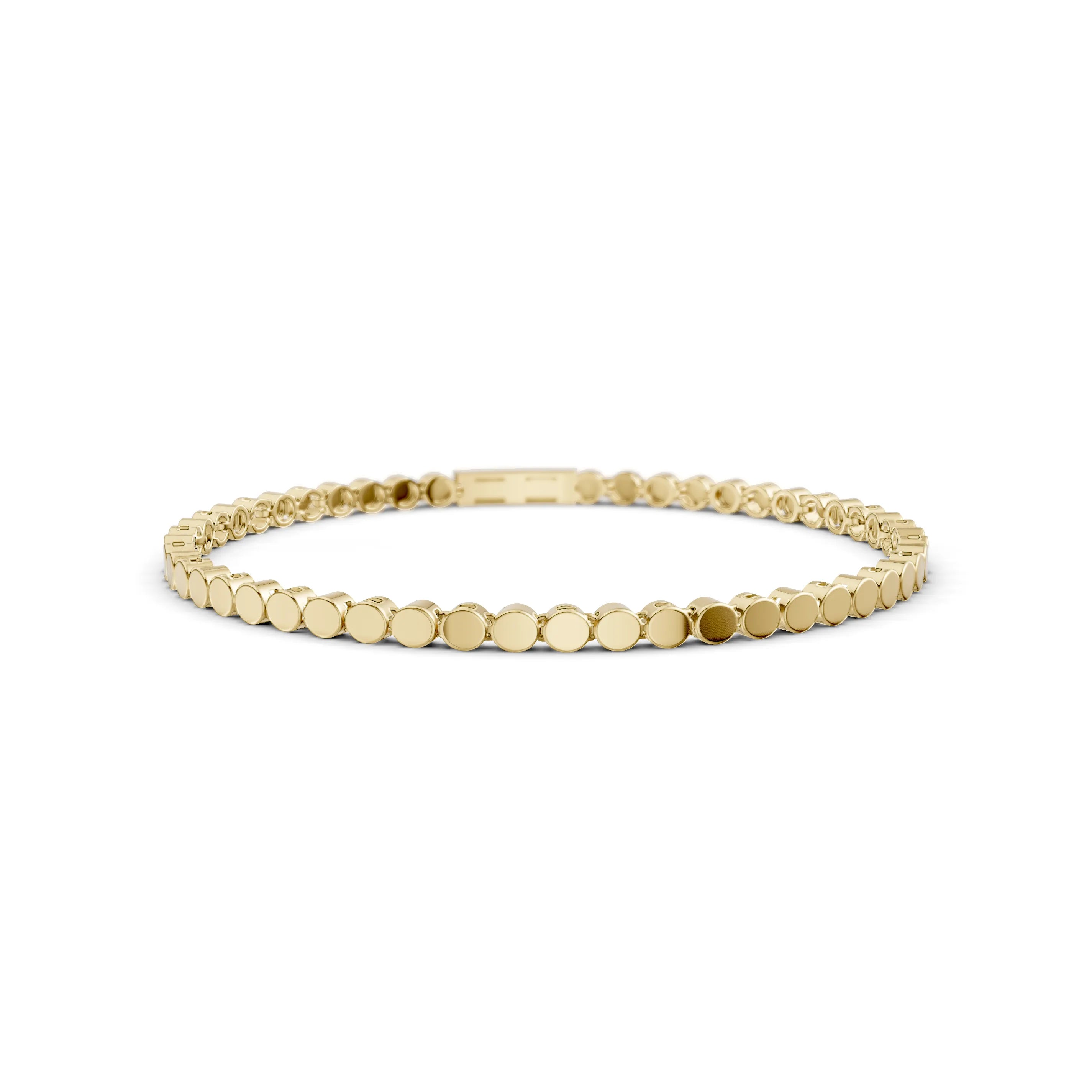 Pargold Solid Gold Classic Golden Disc Bracelet -Gold_Static_Gold