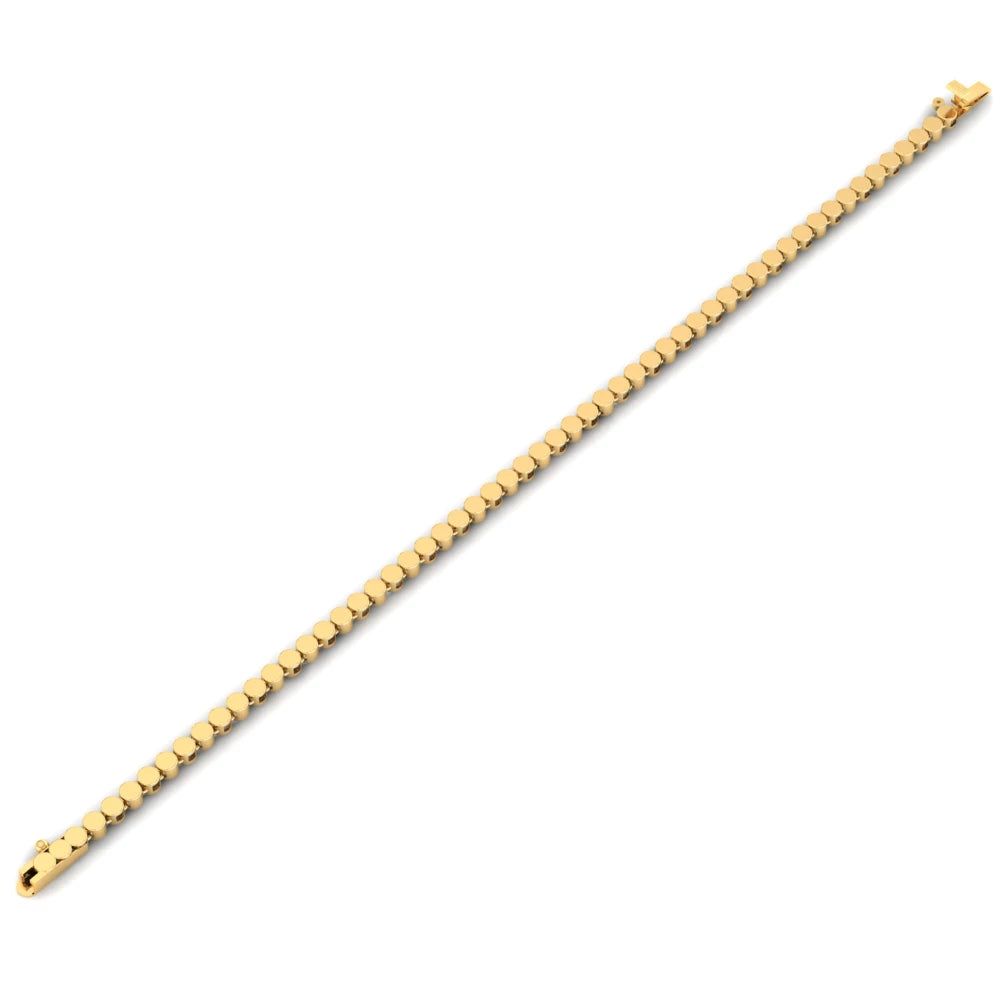 Pargold Solid Gold Classic Golden Disc Bracelet -Gold_Static_Gold