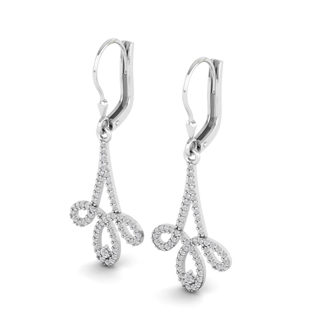 Pargold Solid Gold Pav√© Fleur Elegance Earrings -Silver_Diamond_Diamond_Static_Silver