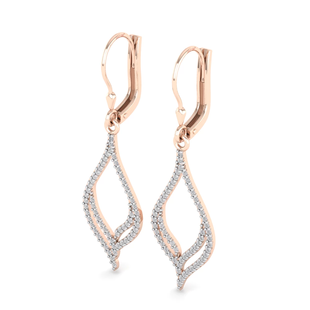 Pargold Solid Gold Pav√© Teardrop Silhouette Earrings -Rose_Diamond_Diamond_Static_Rose