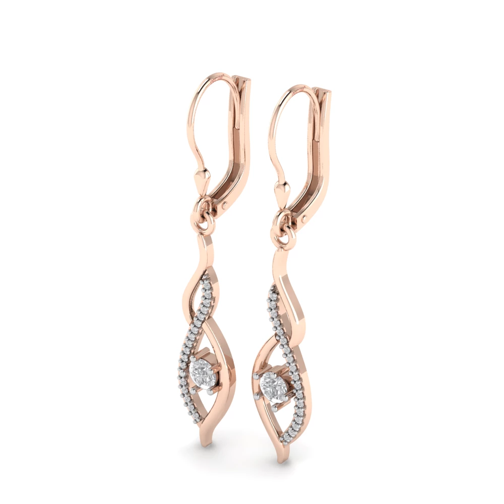 Pargold Solid Gold Enchanted Elegance Gemstone Earrings -Rose_Diamond_Diamond_Static_Rose