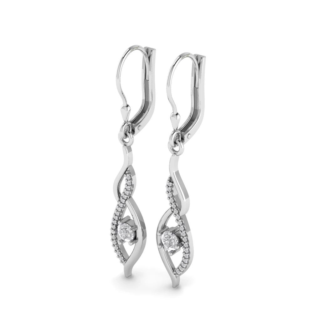 Pargold Solid Gold Enchanted Elegance Gemstone Earrings -Silver_Diamond_Diamond_Static_Silver