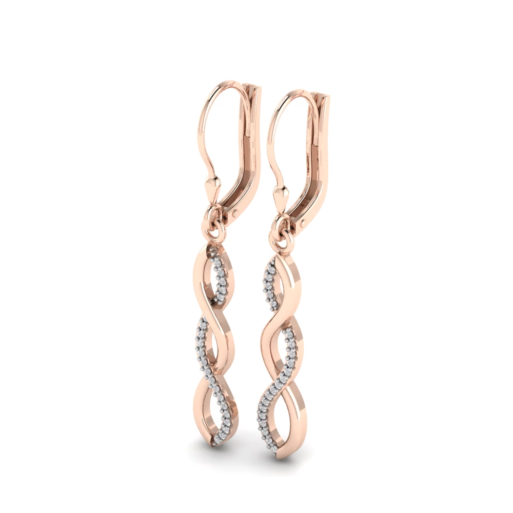 Pargold Solid Gold Serenity Swirl Gemstone Drop Earrings -Rose_Diamond_Diamond_Static_Rose