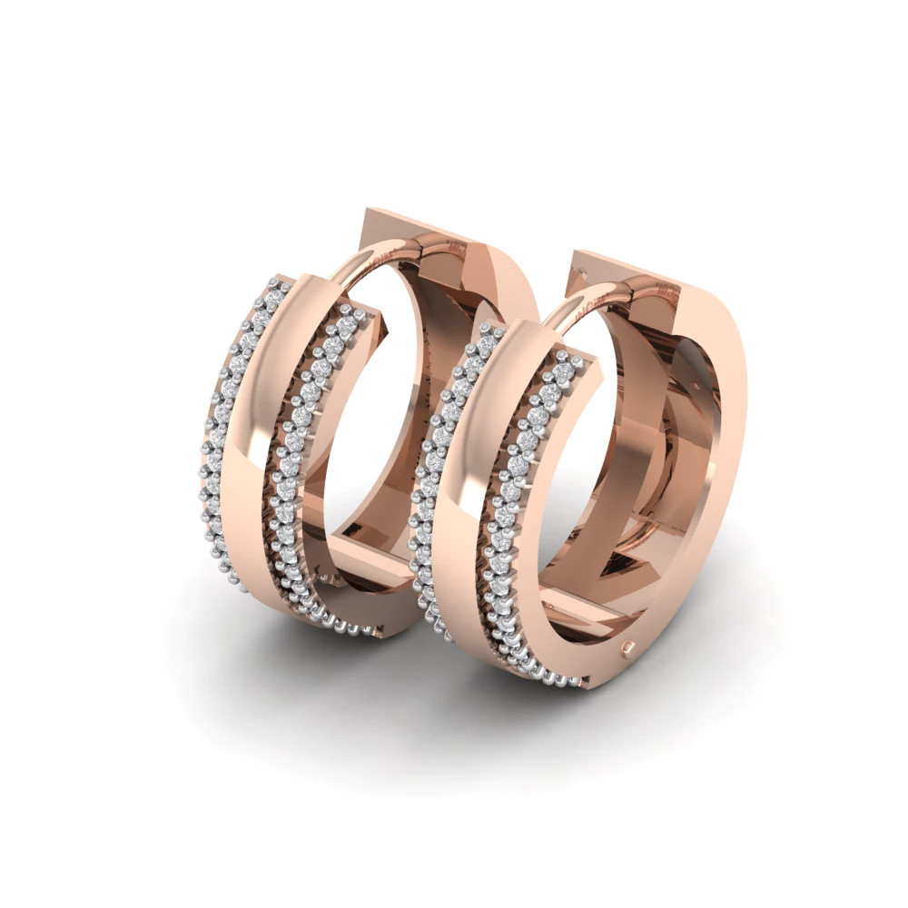 Pargold Solid Gold Pav√© Elegance Hoop Earrings -Rose_Diamond_Diamond_Static_Rose