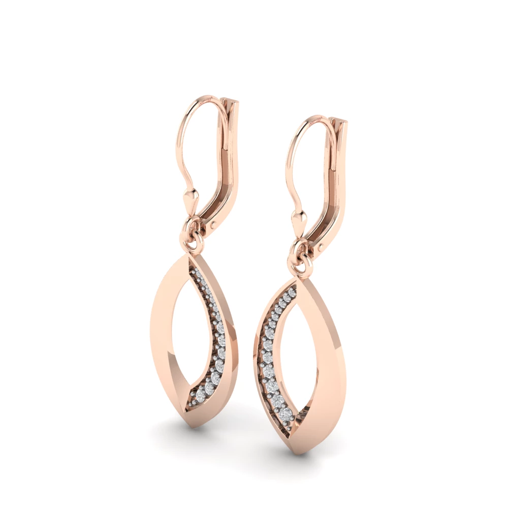 Pargold Solid Gold Teardrop Pav√© Elegance Earrings -Rose_Diamond_Diamond_Static_Rose