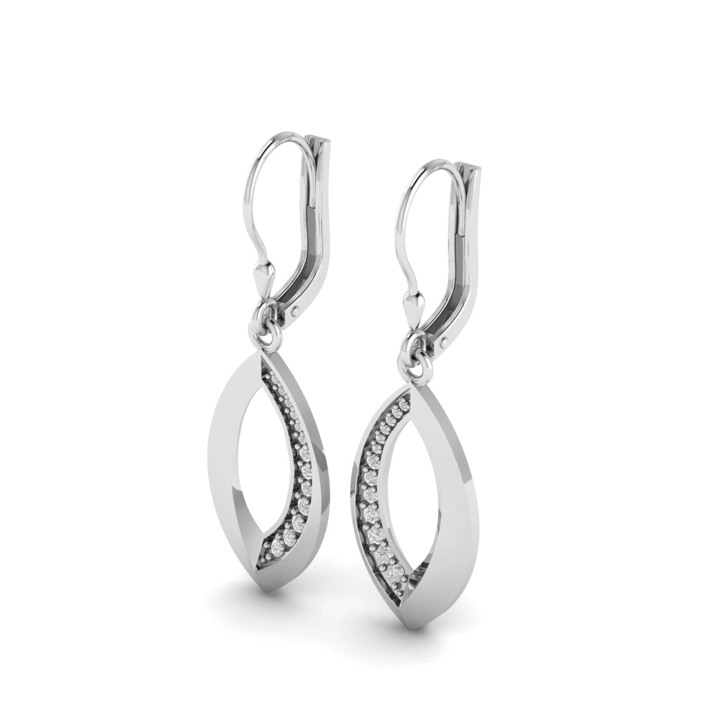 Pargold Solid Gold Teardrop Pav√© Elegance Earrings -Silver_Diamond_Diamond_Static_Silver