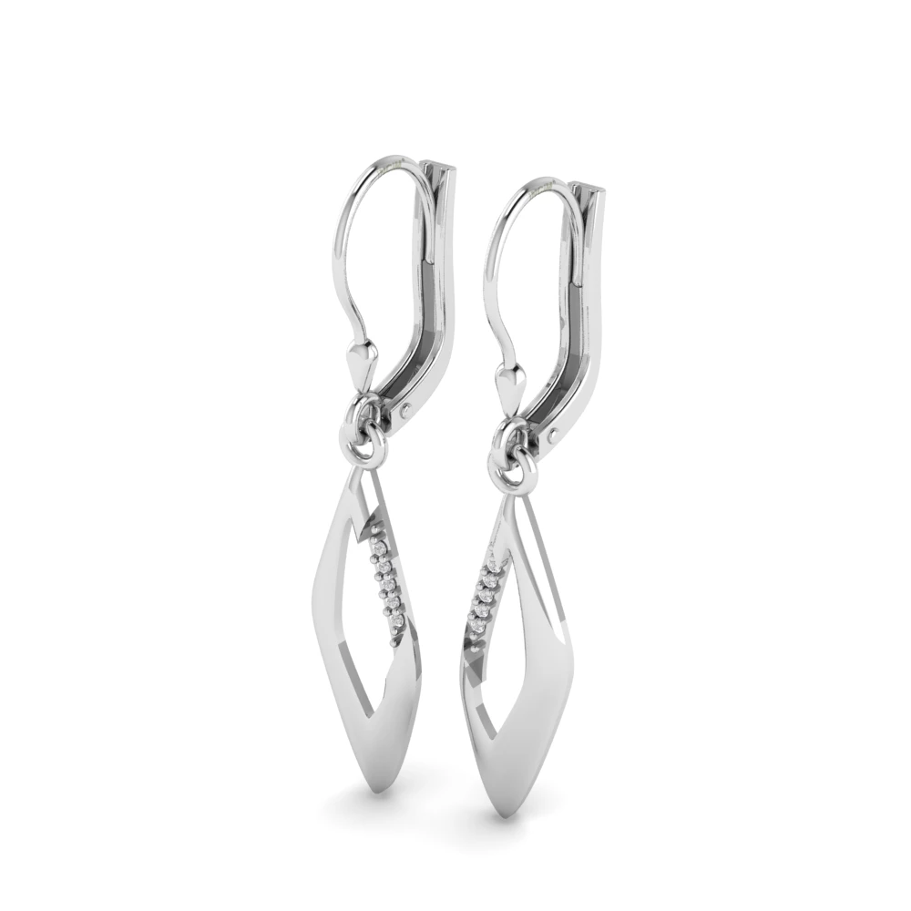 Pargold Solid Gold Classic Teardrop Pav√© Earrings -Silver_Diamond_Diamond_Static_Silver