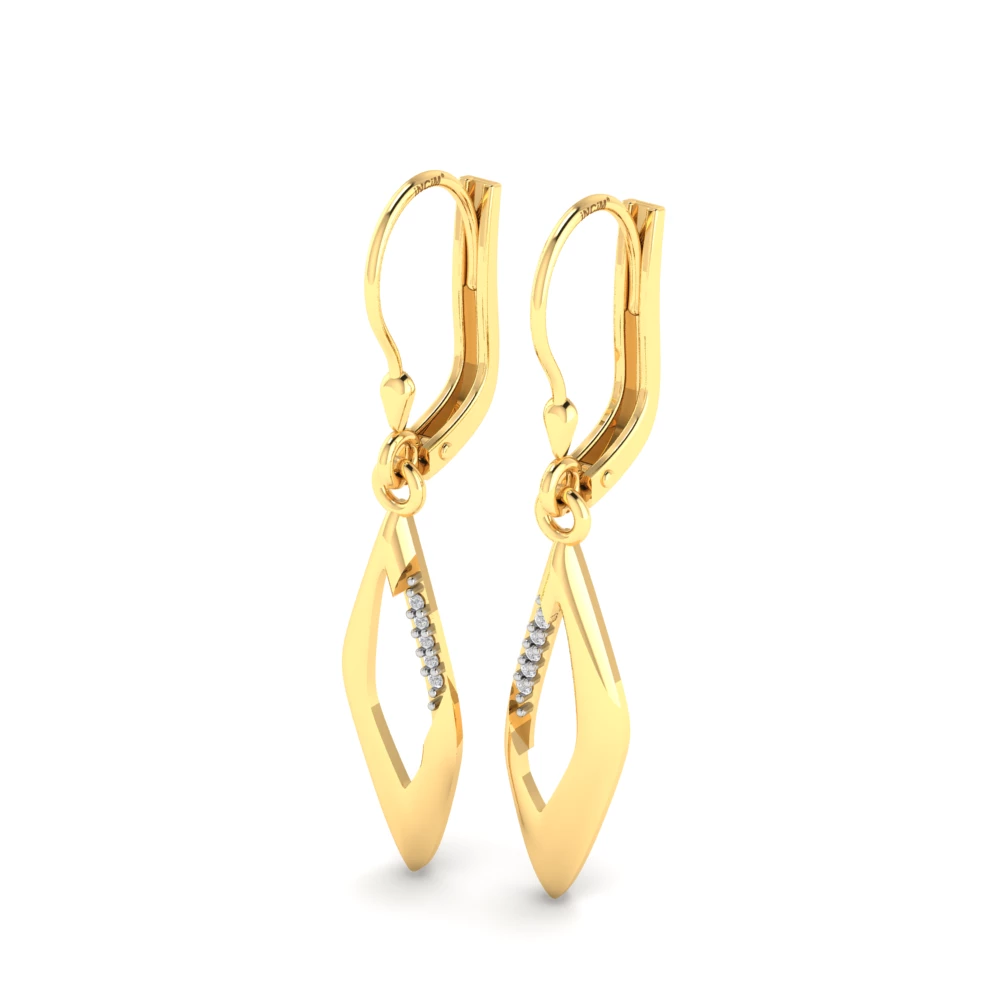 Pargold Solid Gold Classic Teardrop Pav√© Earrings -Gold_Diamond_Diamond_Static_Gold