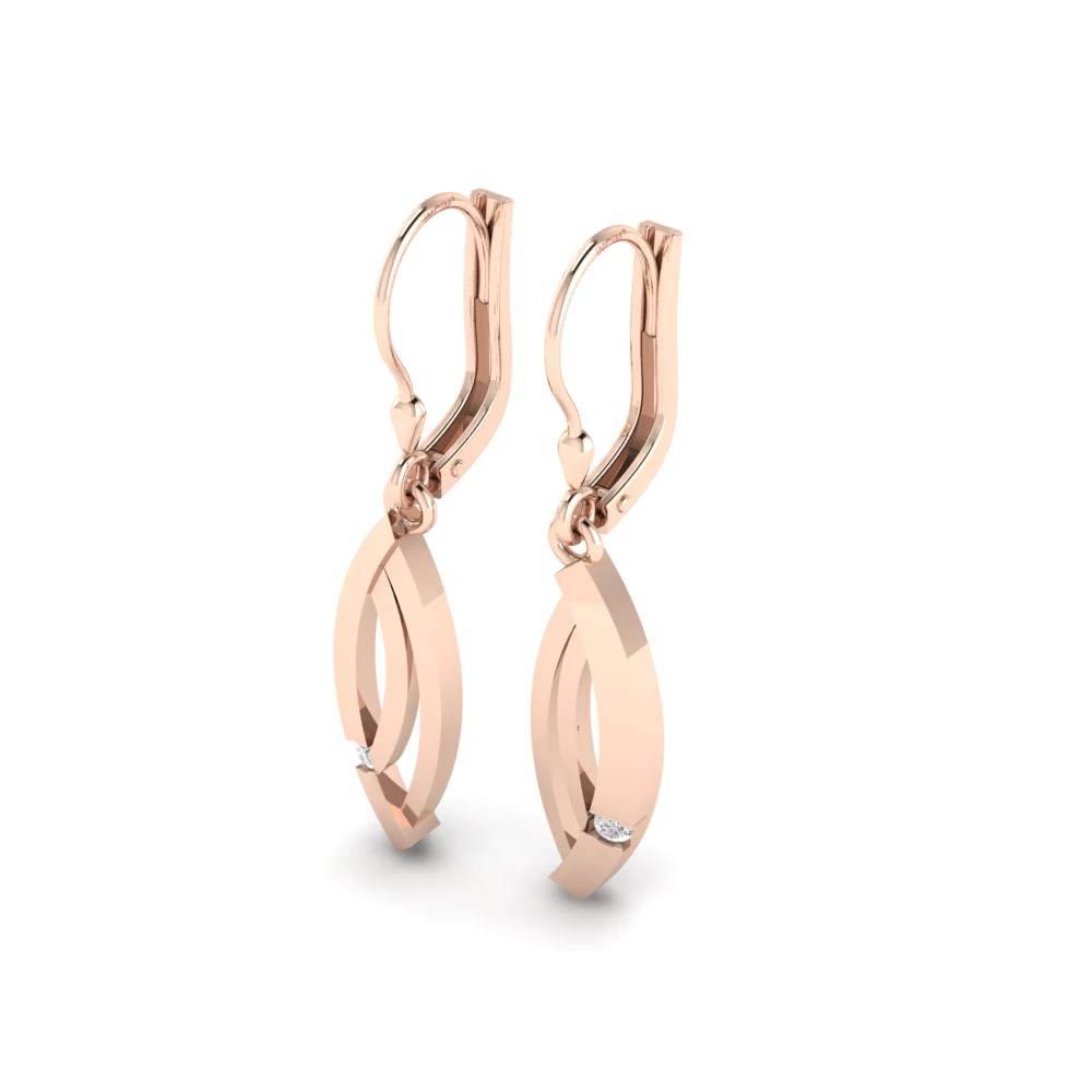 Pargold Solid Gold Sparkle Loop Earrings -Rose_Diamond_Static_Rose