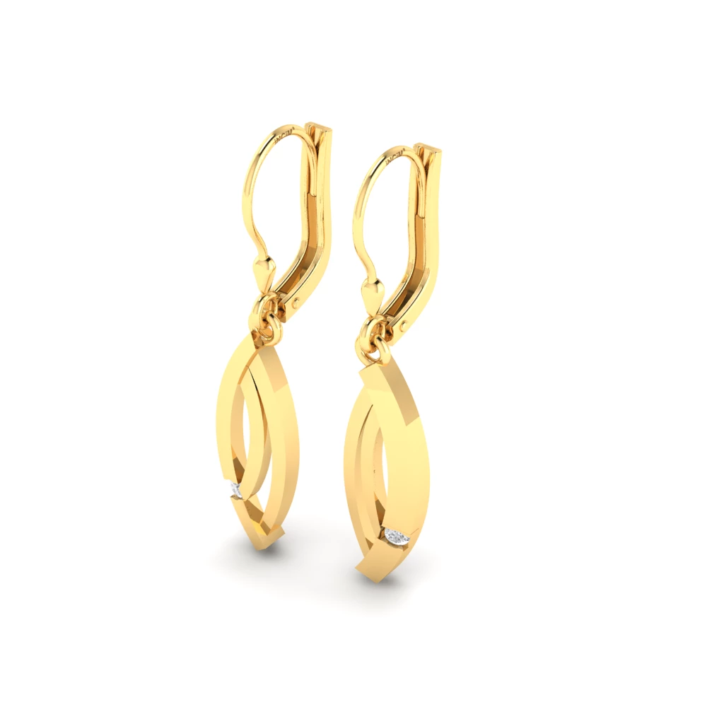 Pargold Solid Gold Sparkle Loop Earrings -Gold_Diamond_Static_Gold