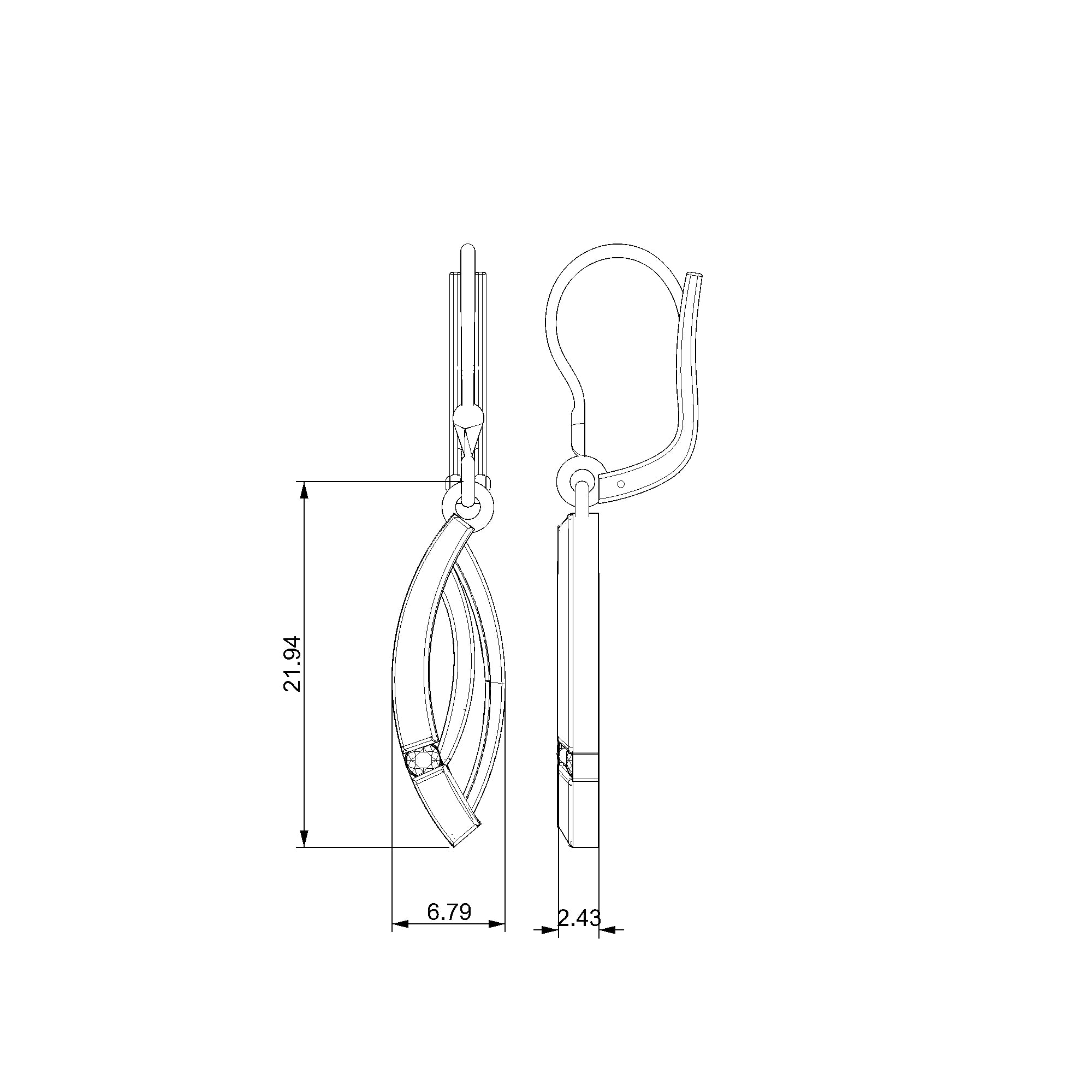 Pargold Solid Gold Sparkle Loop Earrings-Static