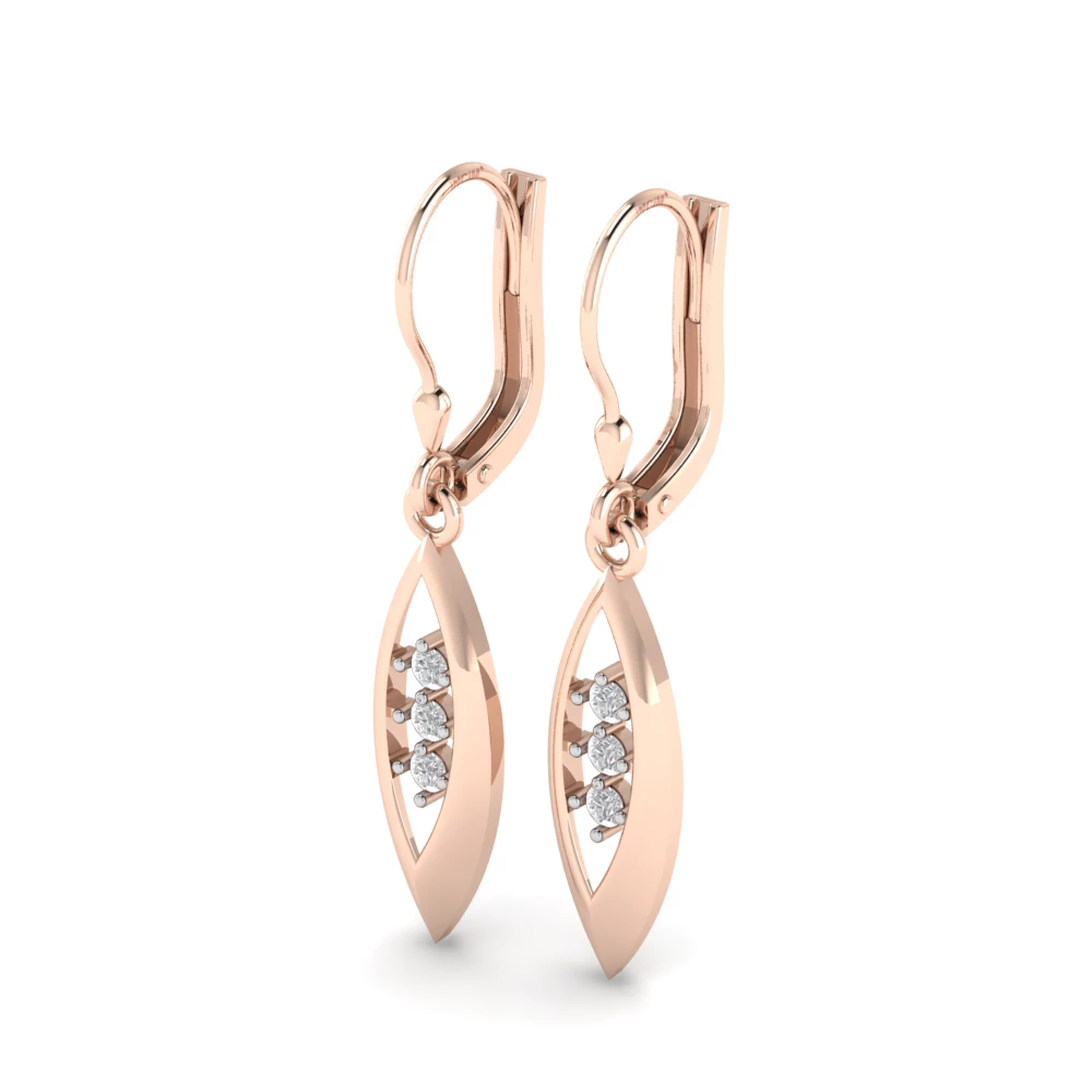 Pargold Solid Gold Luminous Marquise Drop Earrings -Rose_Diamond_Diamond_Static_Rose