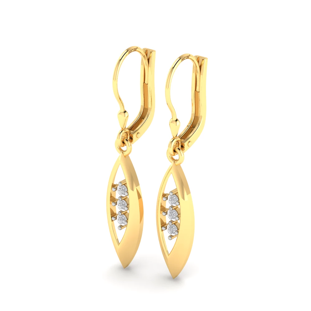 Pargold Solid Gold Luminous Marquise Drop Earrings -Gold_Diamond_Diamond_Static_Gold