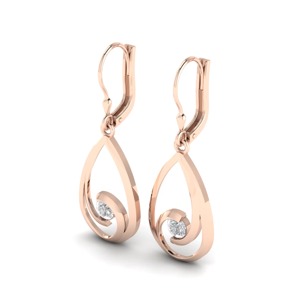 Pargold Solid Gold Solstice Spark Drop Earrings -Rose_Diamond_Static_Rose