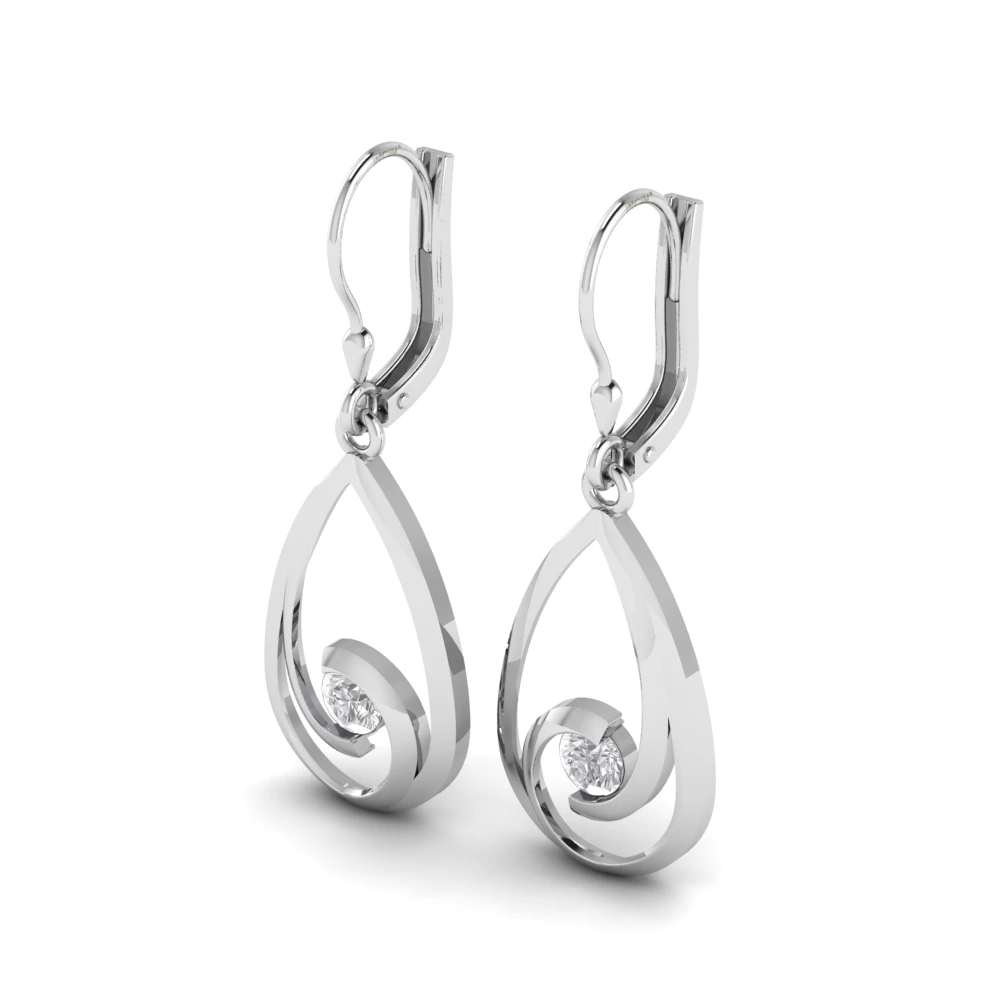 Pargold Solid Gold Solstice Spark Drop Earrings -Silver_Diamond_Static_Silver