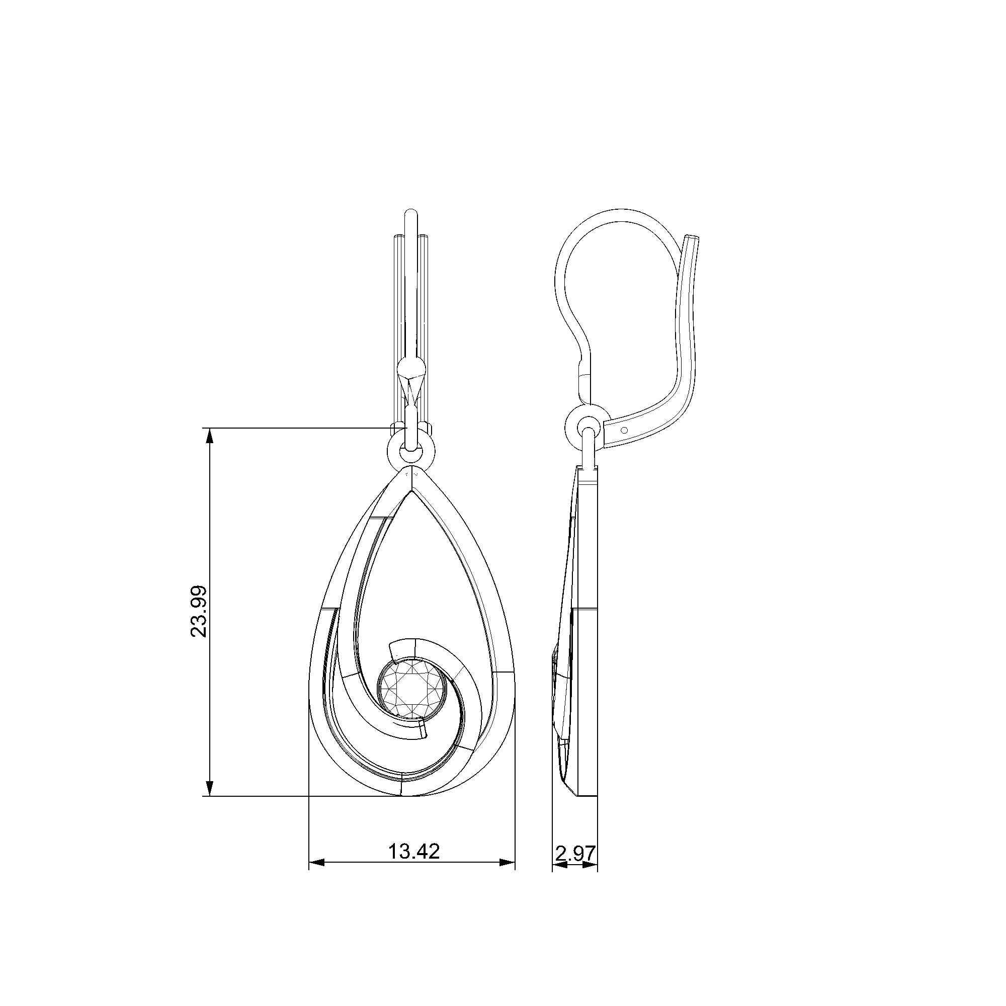 Pargold Solid Gold Solstice Spark Drop Earrings-Static