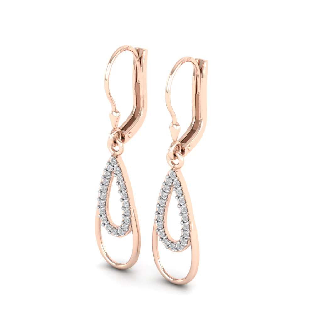 Pargold Solid Gold Teardrop Silhouette Pav√© Earrings -Rose_Diamond_Diamond_Static_Rose