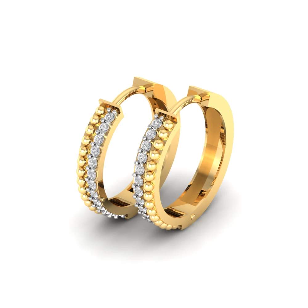 Pargold Solid Gold Radiant Orbit Elegance Hoop Earrings -Gold_Diamond_Diamond_Static_Gold