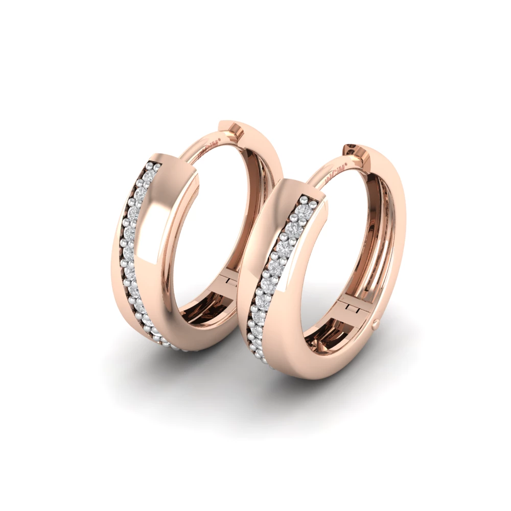 Pargold Solid Gold Luxe Cascade Hoop Earrings -Rose_Diamond_Diamond_Static_Rose