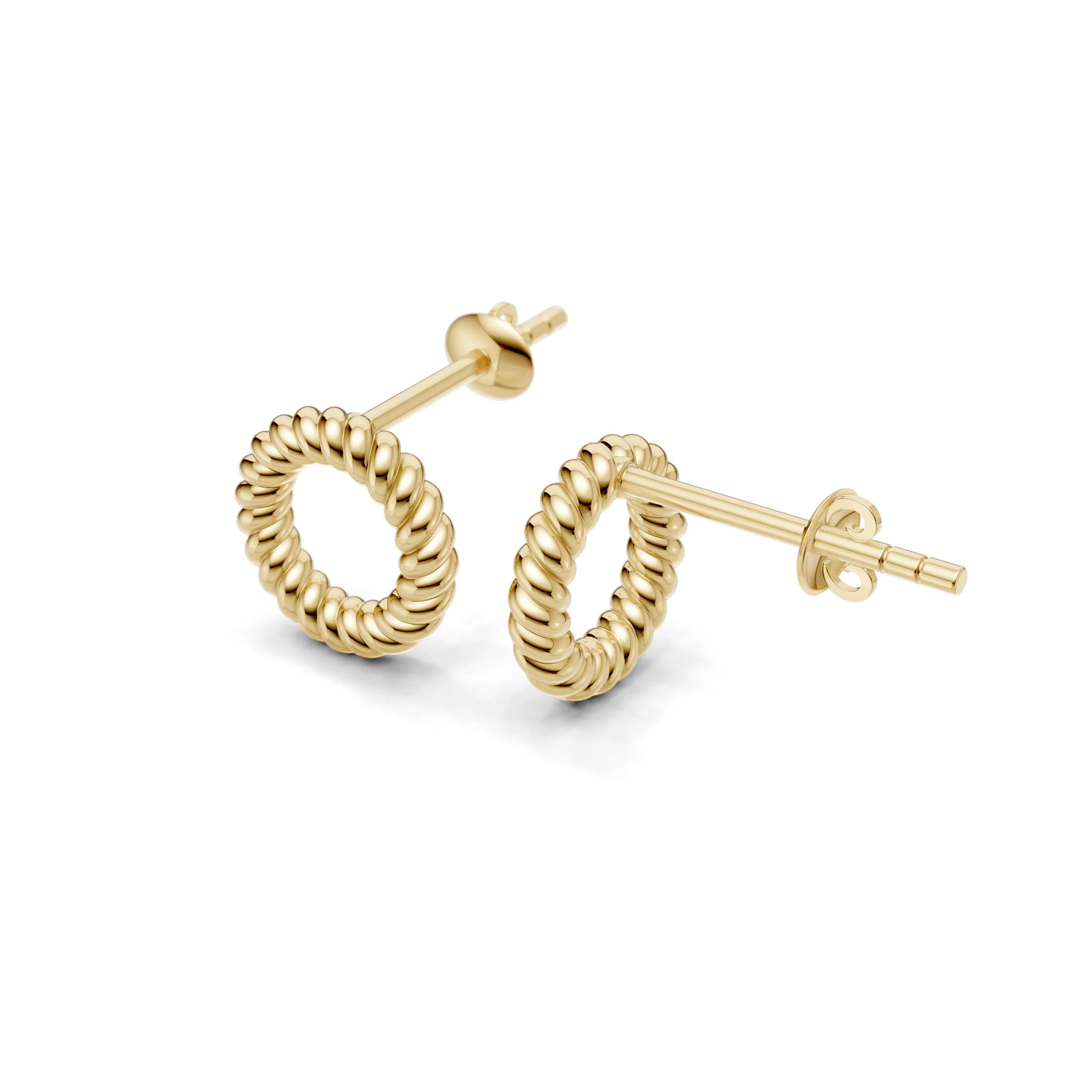 Pargold Solid Gold Luxurious Twisted Rope Hoops -Gold_Static_Gold