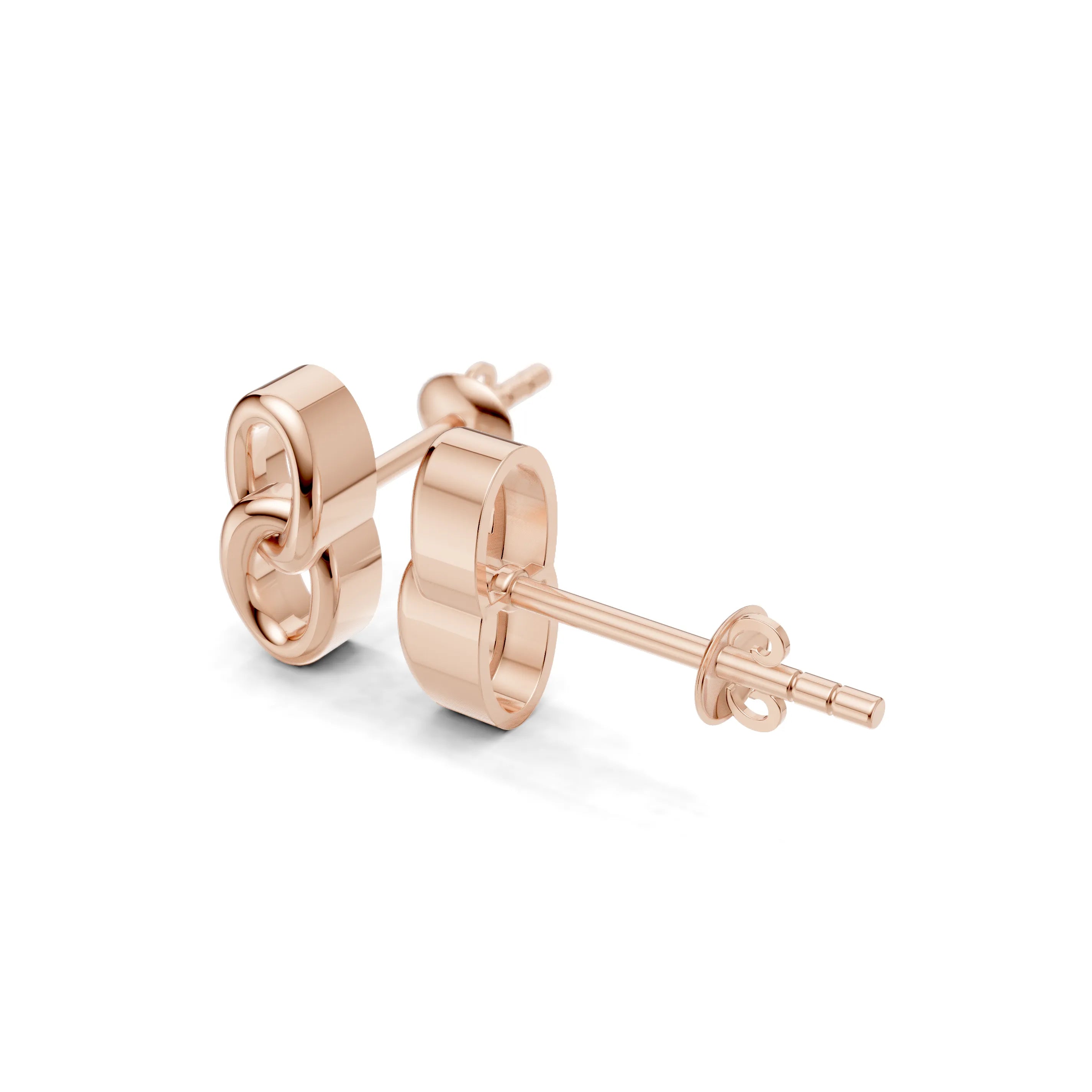 Pargold Solid Gold Elegant Interlocking Oval Loops Earrings -Rose_Static_Rose