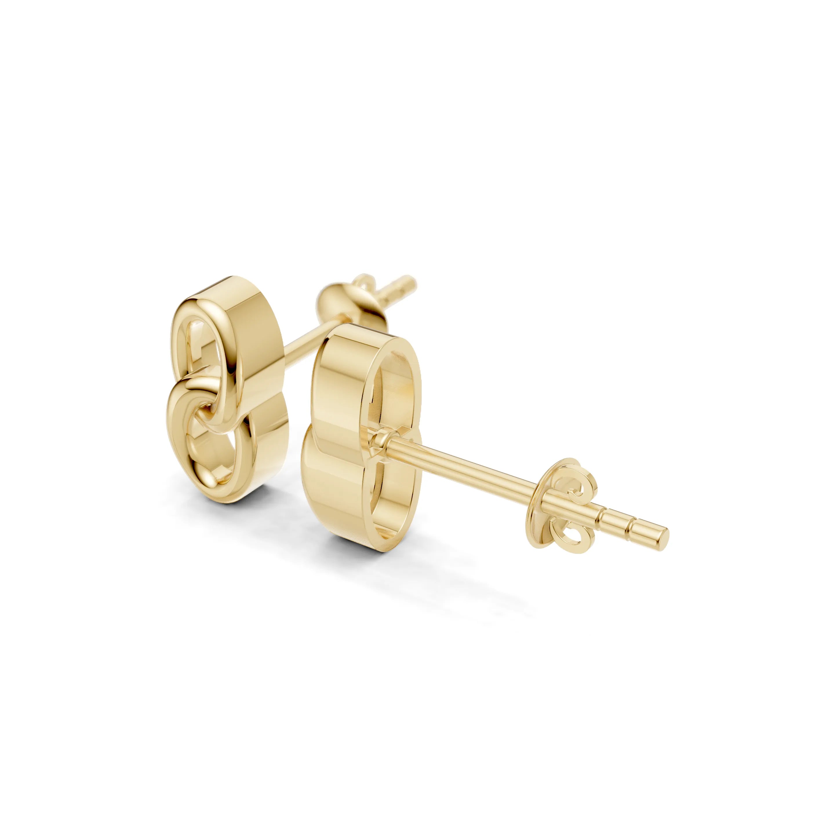 Pargold Solid Gold Elegant Interlocking Oval Loops Earrings -Gold_Static_Gold