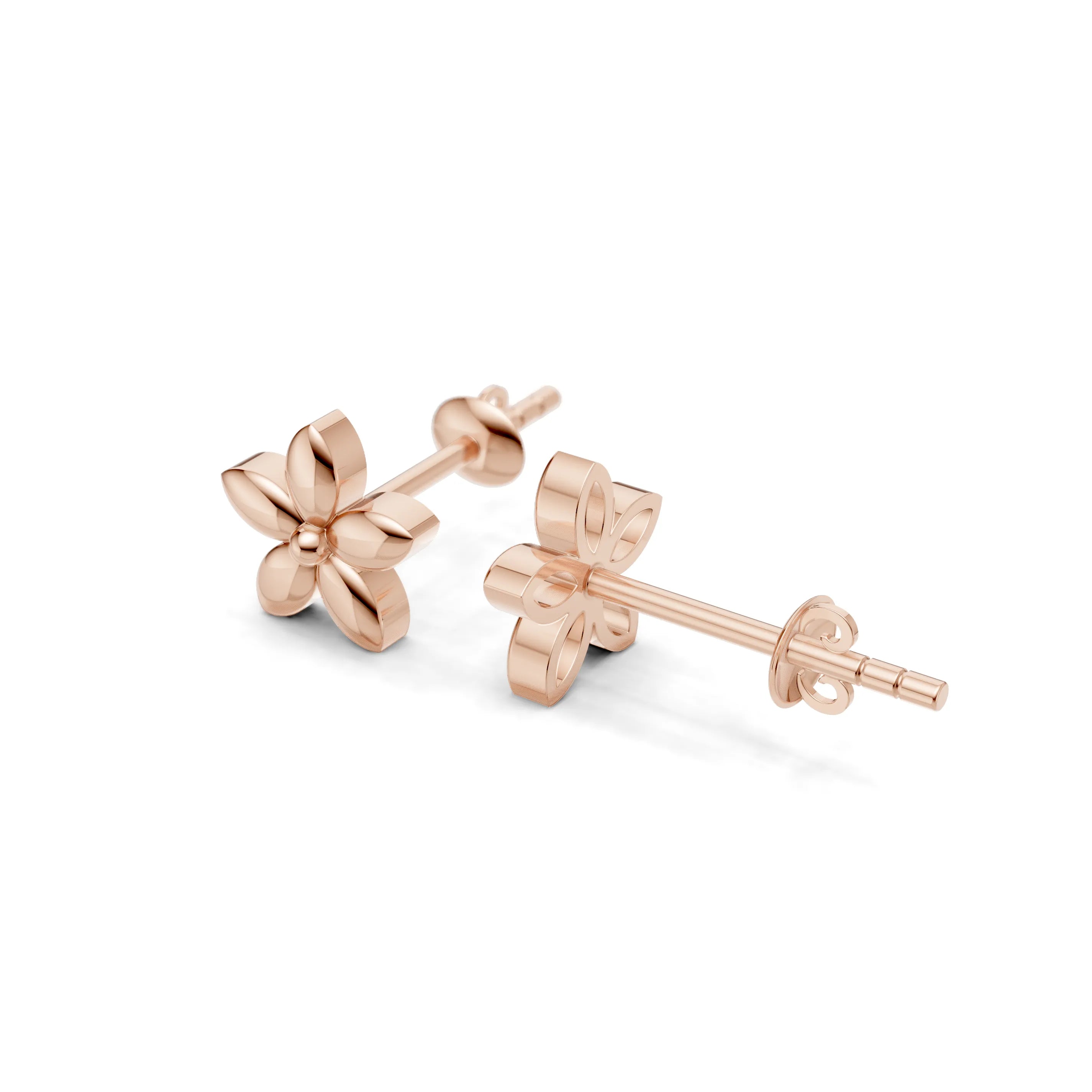 Pargold Solid Gold Radiant Floral Gold Stud Earrings -Rose_Static_Rose