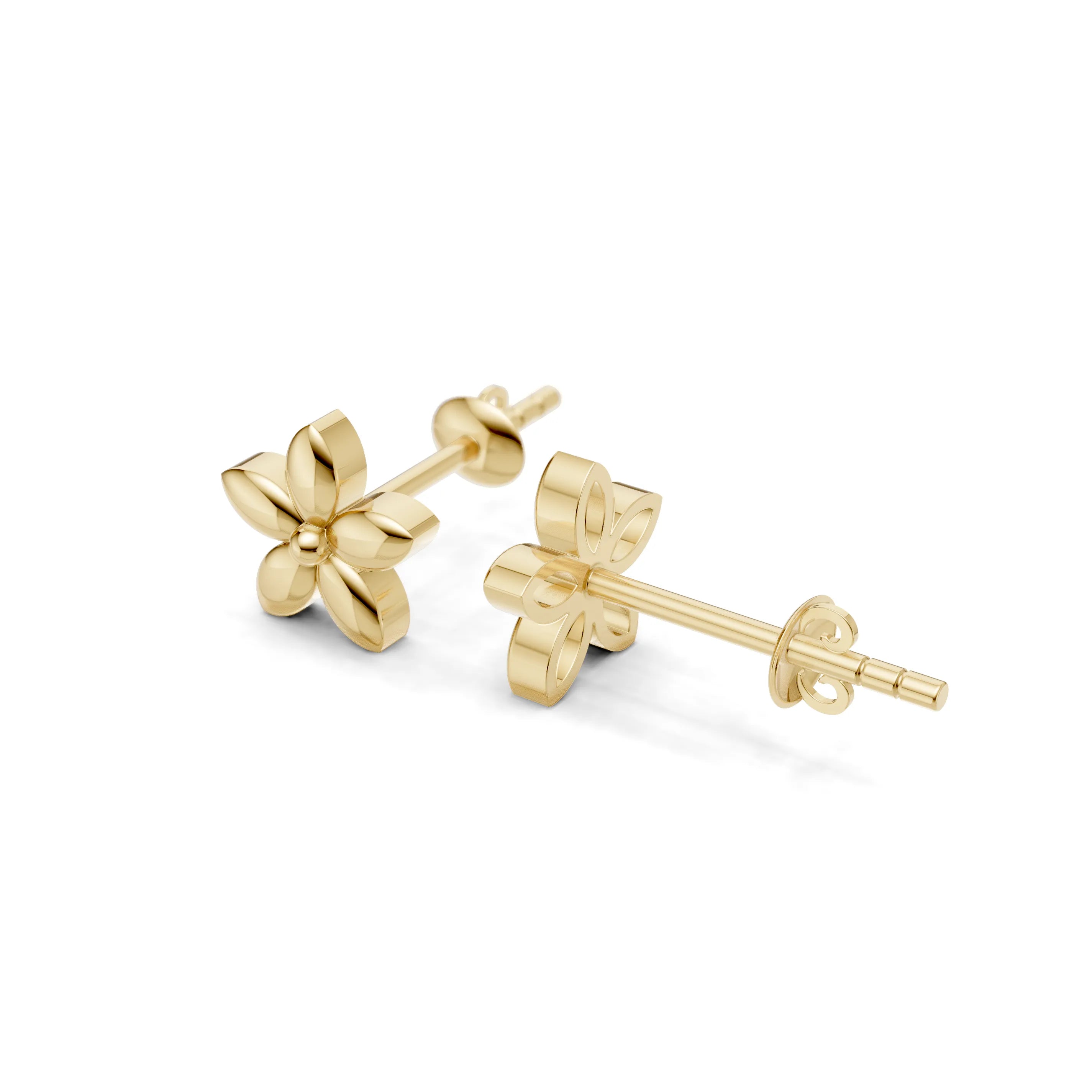 Pargold Solid Gold Radiant Floral Gold Stud Earrings -Gold_Static_Gold