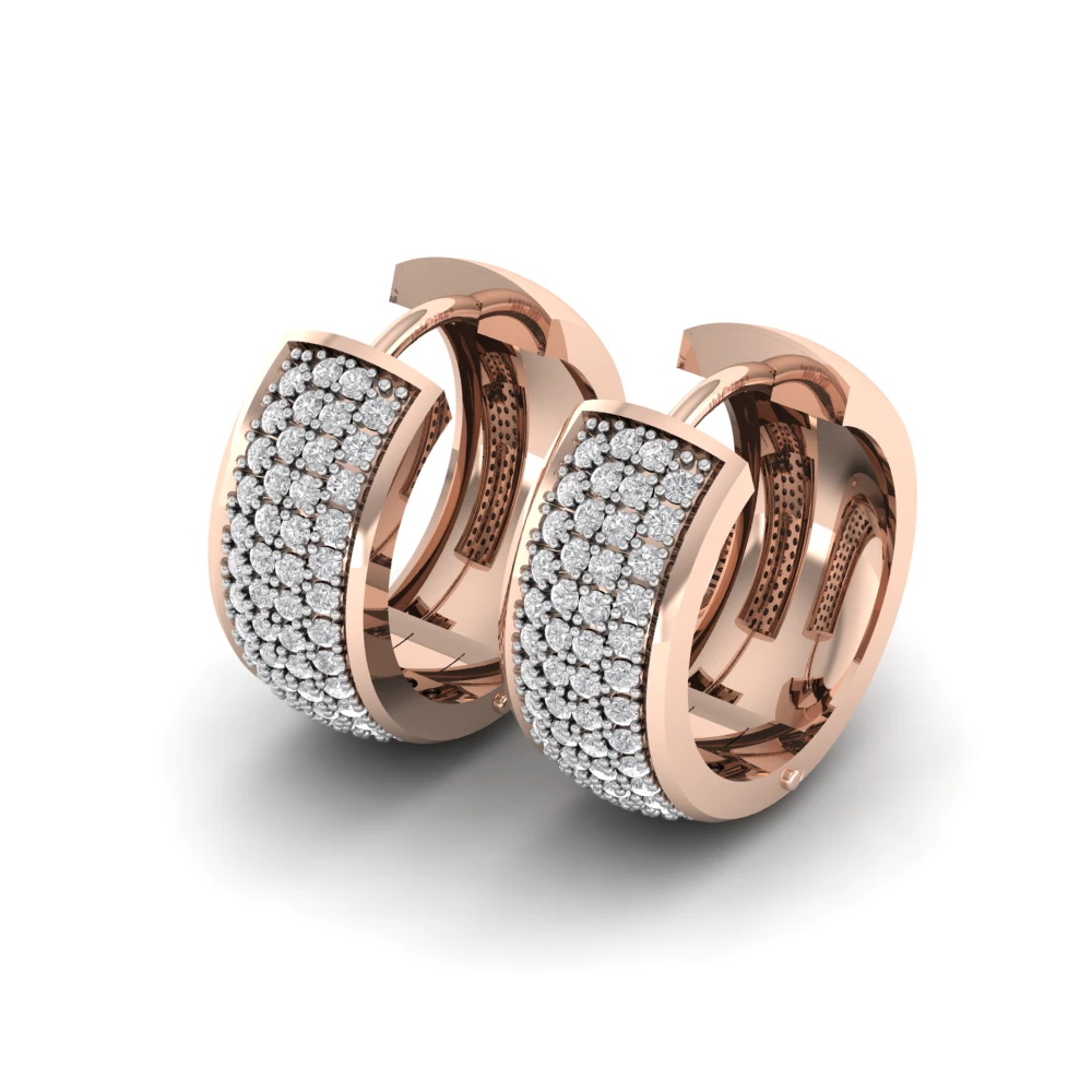 Pargold Solid Gold Glittering Gala Hoop Earrings -Rose_Diamond_Diamond_Static_Rose