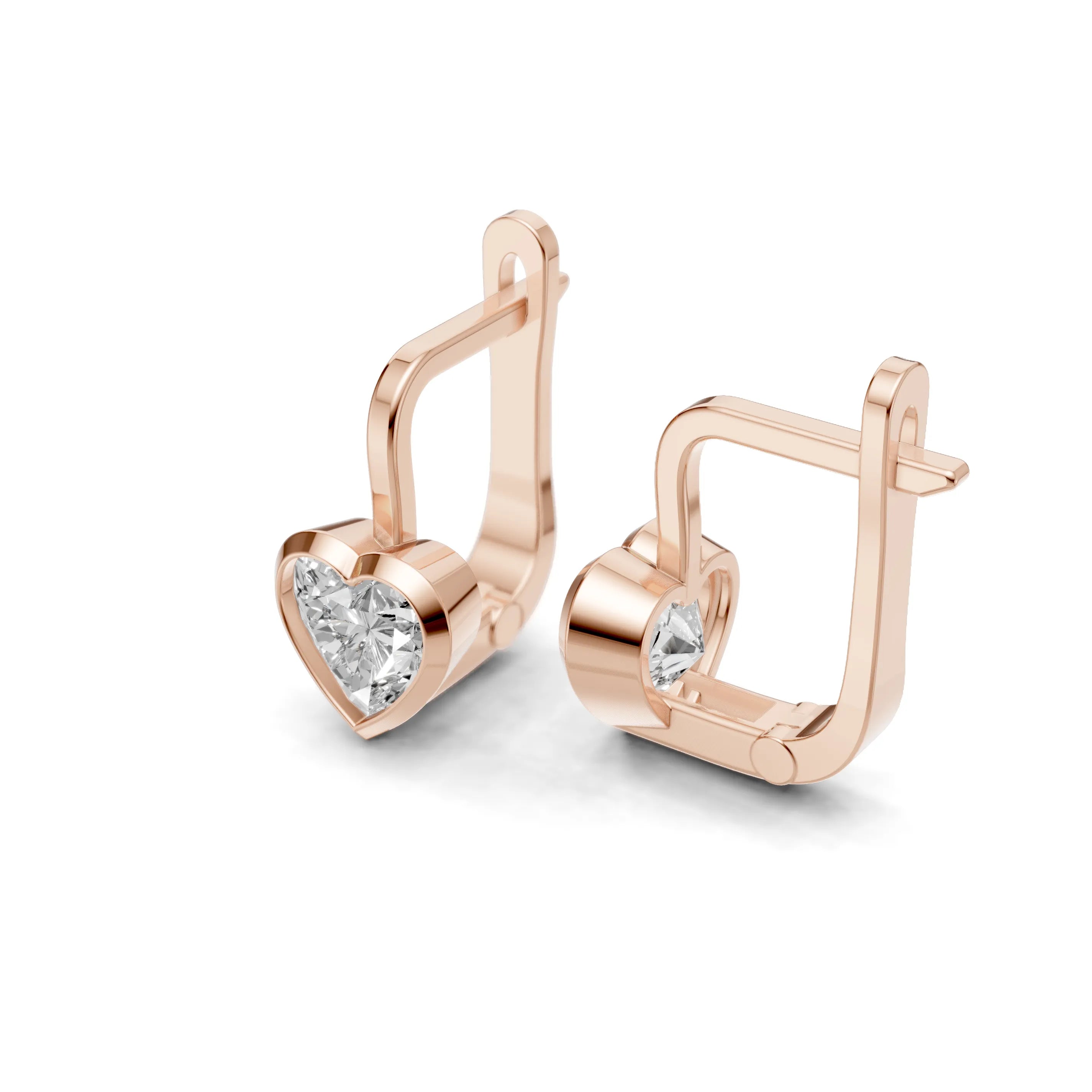 Pargold Solid Gold Heart-Shaped Diamond Hoops -Rose_Diamond_Static_Rose