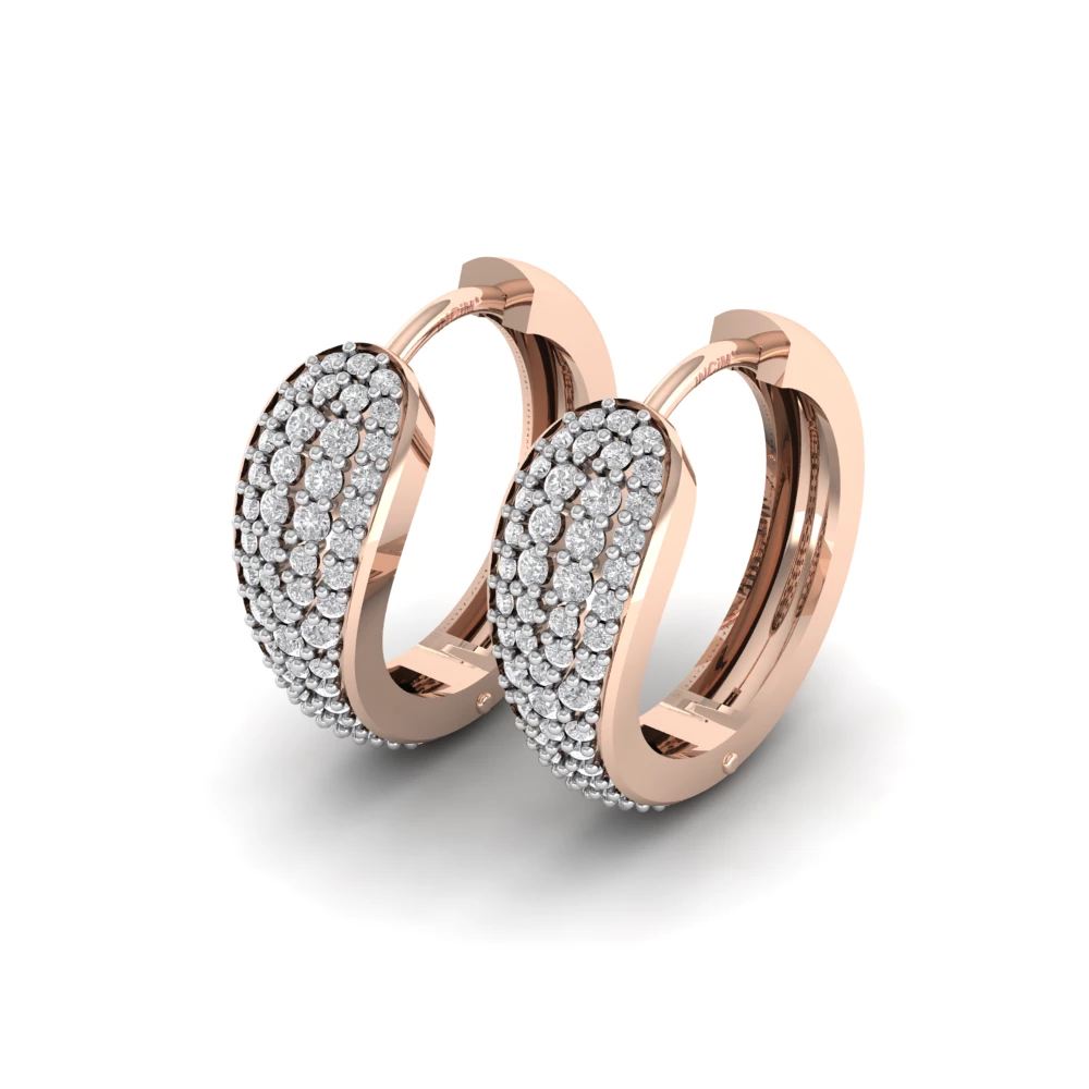 Pargold Solid Gold Lustrous Embrace Pav√© Hoop Earrings -Rose_Diamond_Diamond_Static_Rose