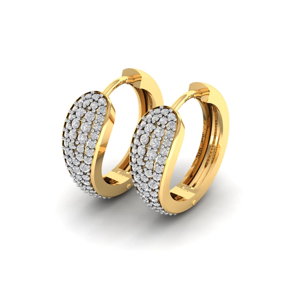 Pargold Solid Gold Lustrous Embrace Pav√© Hoop Earrings -Gold_Diamond_Diamond_Static_Gold