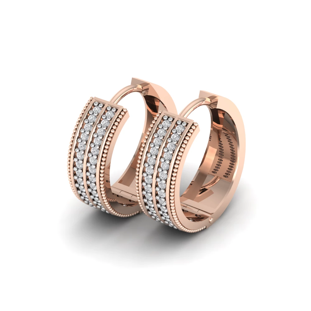 Pargold Solid Gold Milky Way Glitz Hoop Earrings -Rose_Diamond_Diamond_Static_Rose