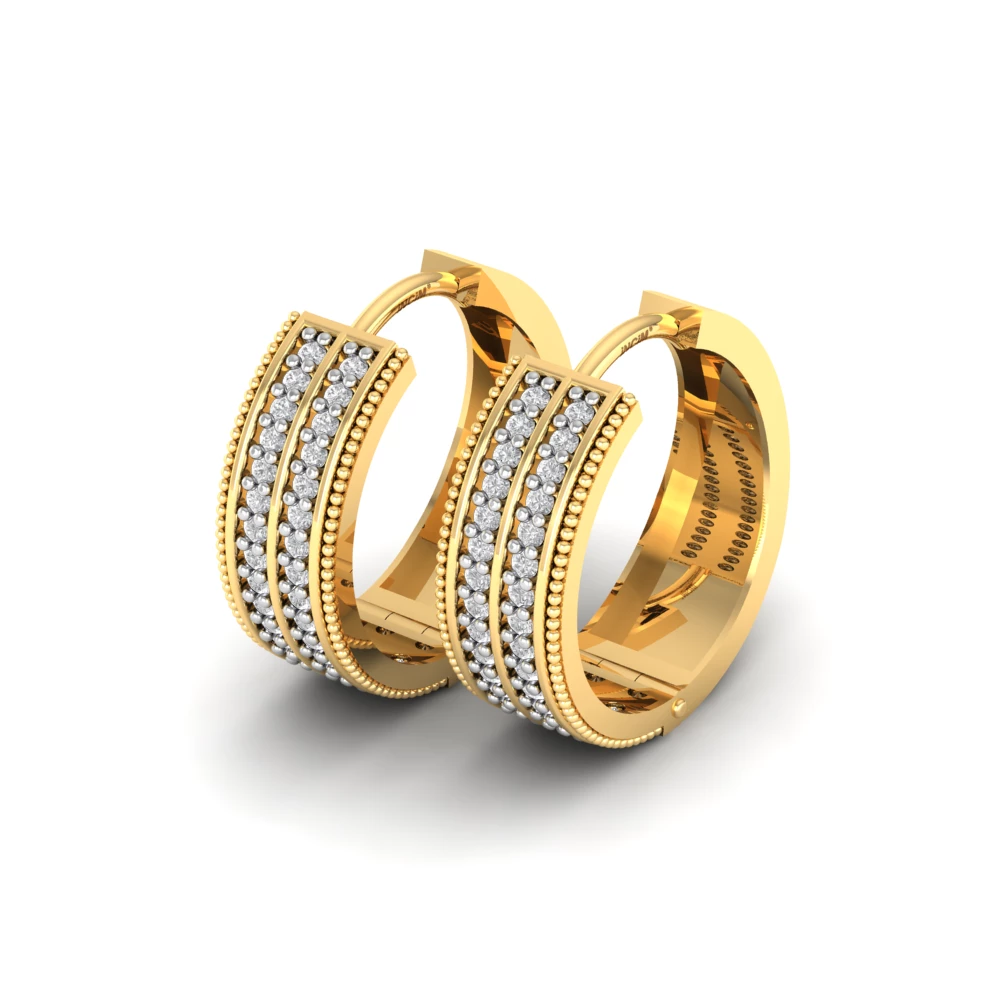 Pargold Solid Gold Milky Way Glitz Hoop Earrings -Gold_Diamond_Diamond_Static_Gold