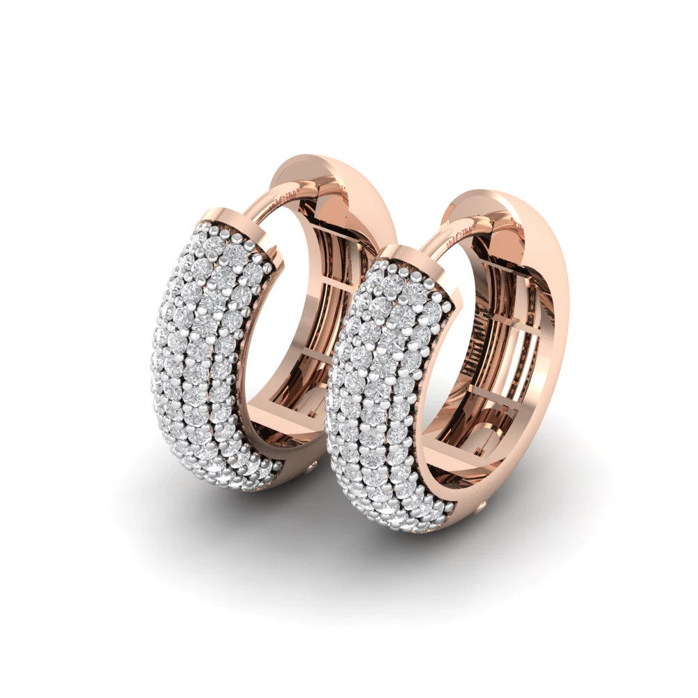 Pargold Solid Gold Stellar Halo Pav√© Earrings -Rose_Diamond_Diamond_Static_Rose