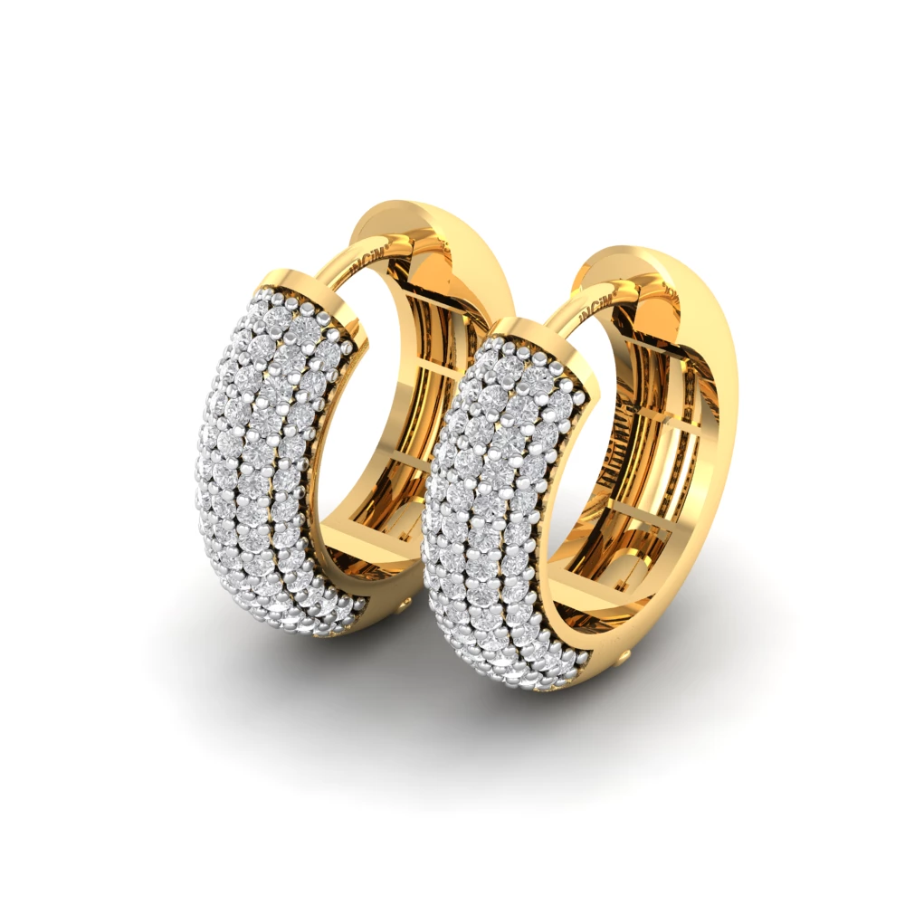 Pargold Solid Gold Stellar Halo Pav√© Earrings -Gold_Diamond_Diamond_Static_Gold