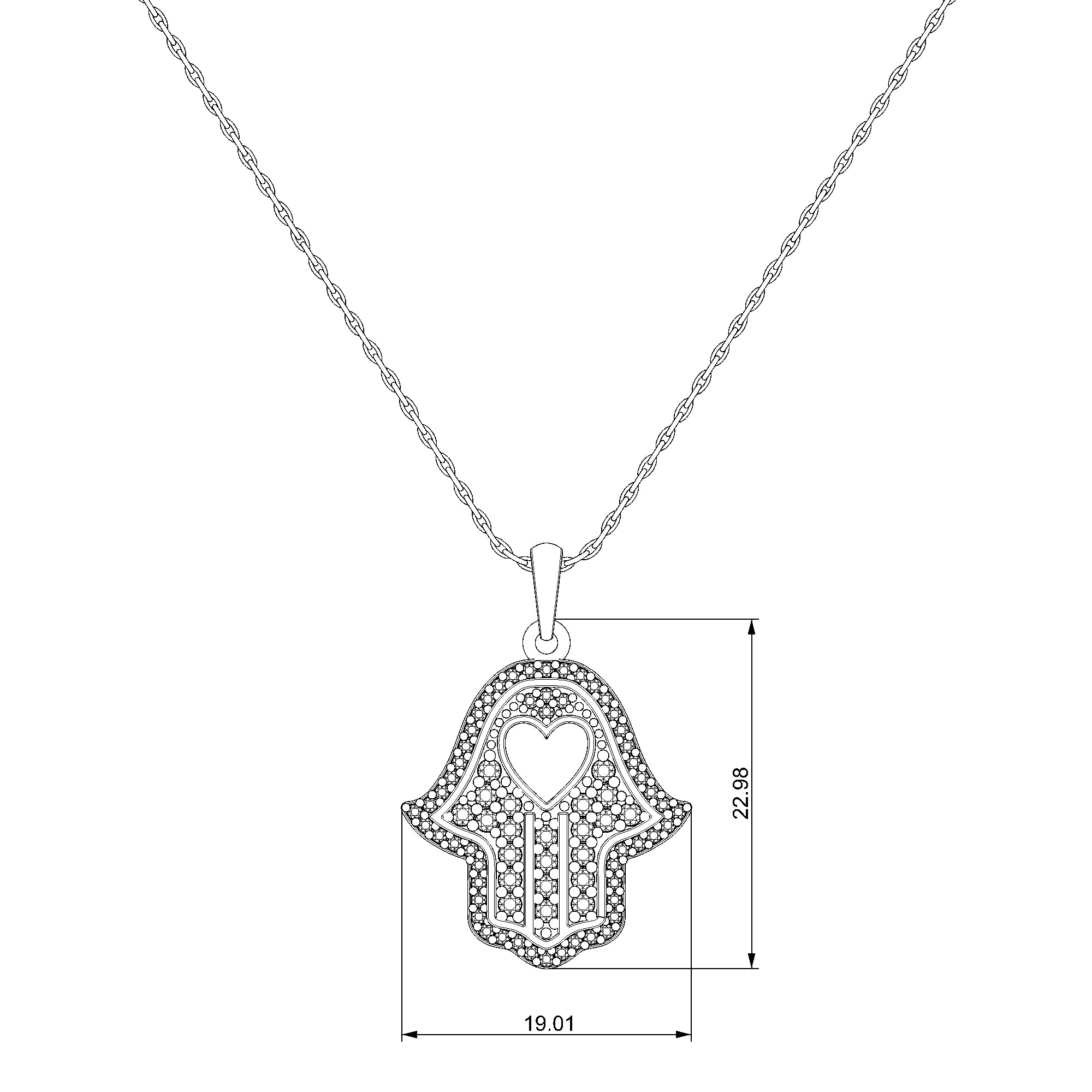 Pargold Solid Gold Guardian Hamsa Hand Pendant-Static