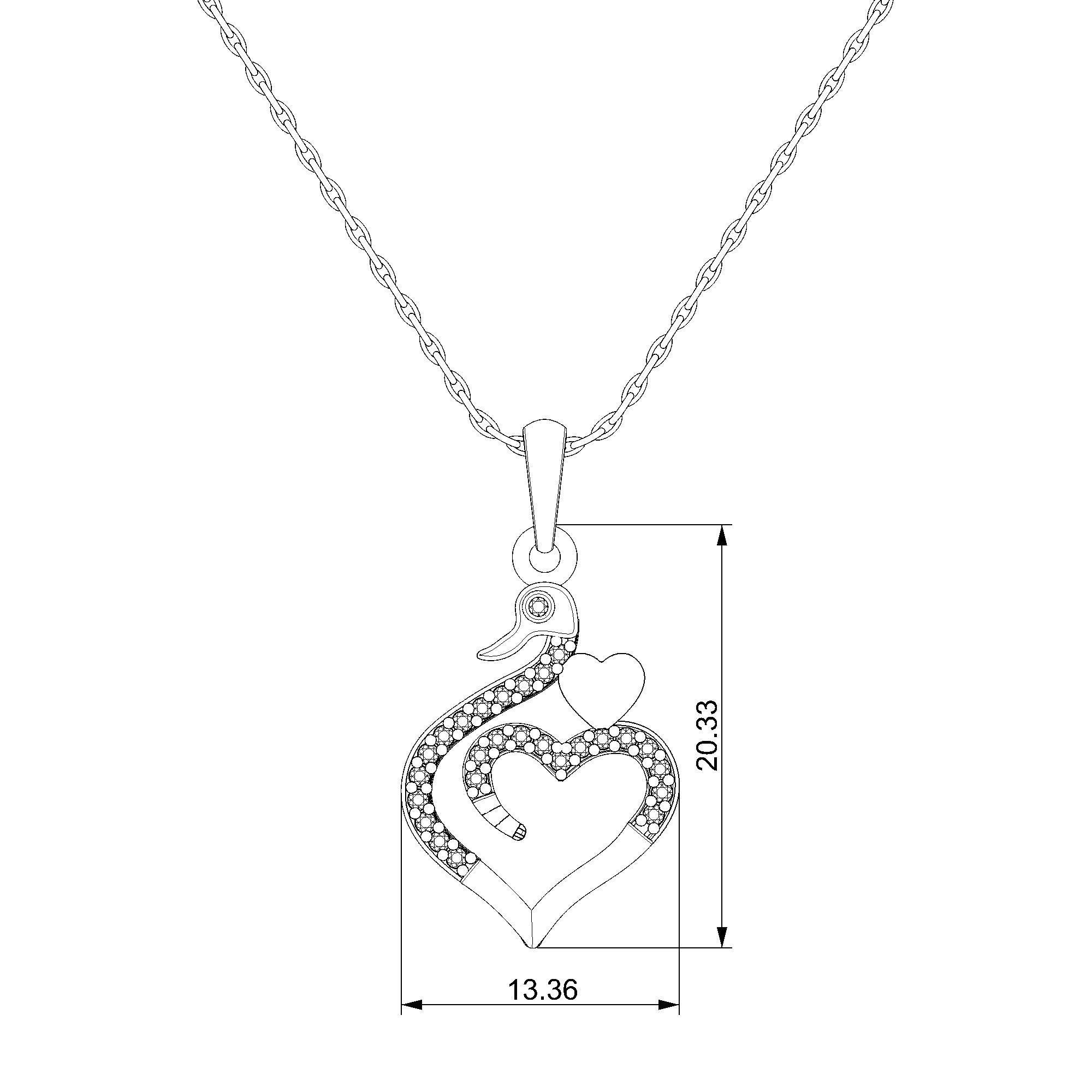 Pargold Solid Gold Elegantly Enchanted Heart Pendant-Static