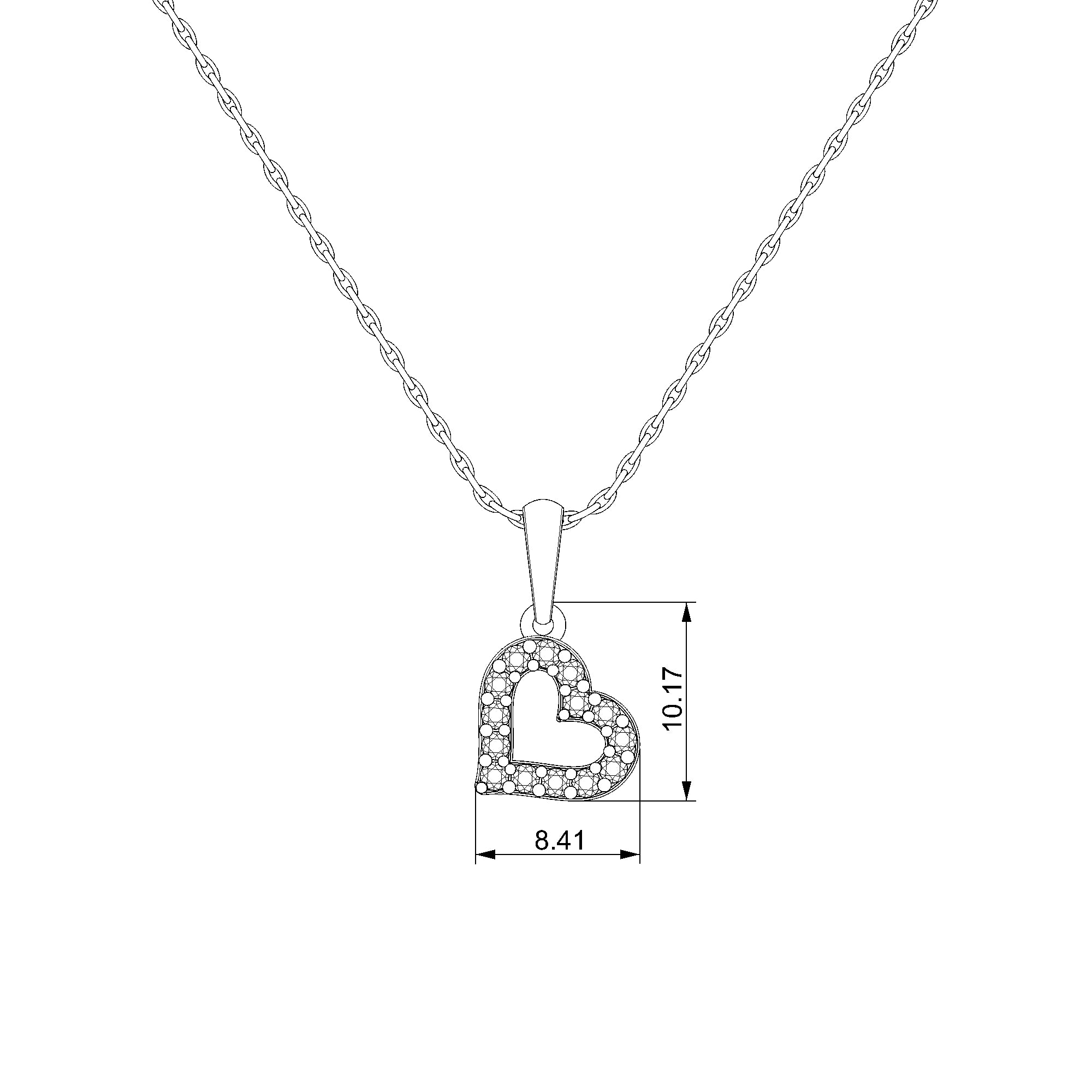 Pargold Solid Gold Heart Silhouette Pendant-Static