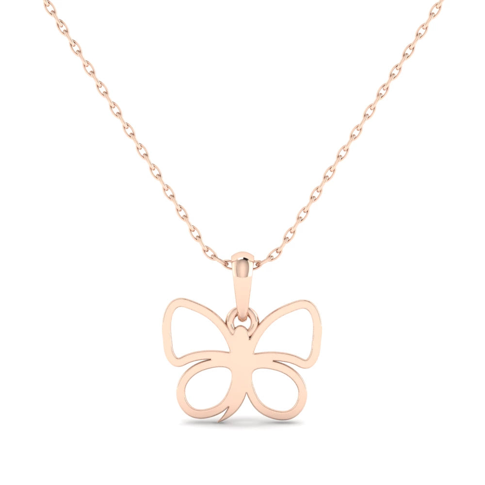 Pargold Solid Gold Metamorphosis Butterfly Pendant -Rose_Static_Rose