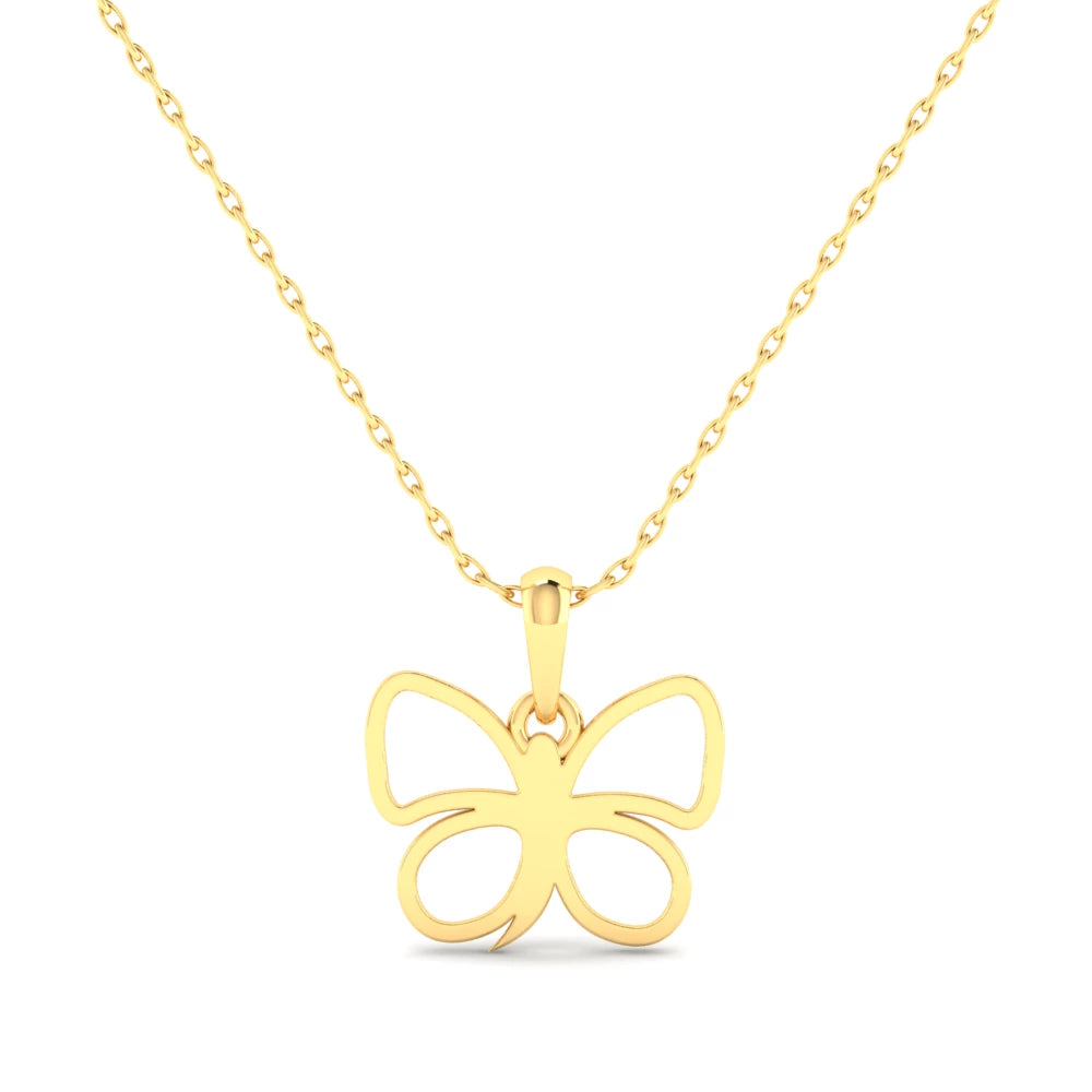 Pargold Solid Gold Metamorphosis Butterfly Pendant -Gold_Static_Gold