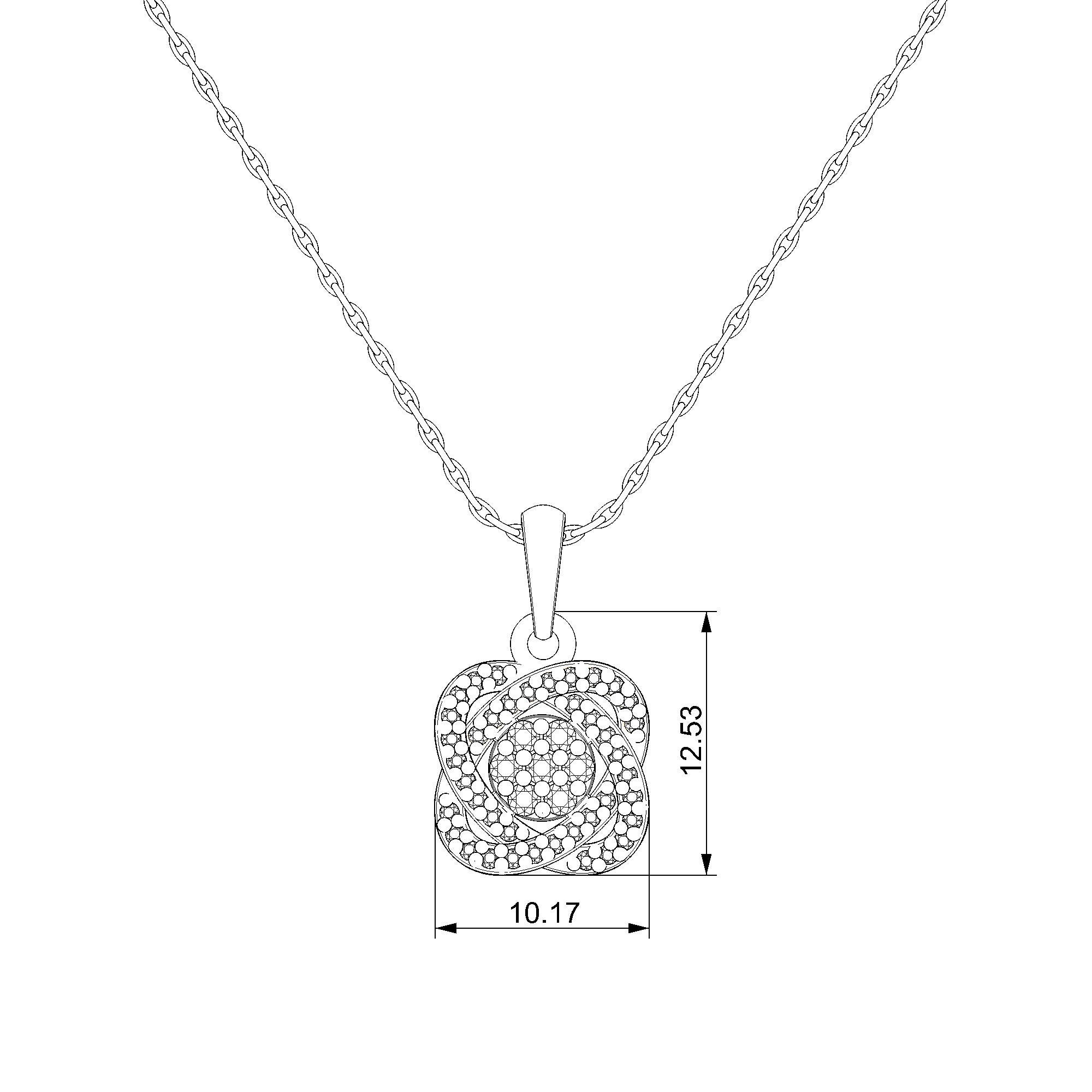 Pargold Solid Gold Elegant Radiant Gemstone Blossom Pendant-Static