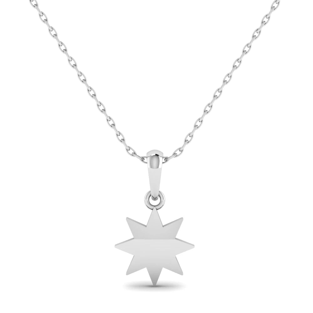 Pargold Solid Gold Guiding Star Pendant -Silver_Static_Silver