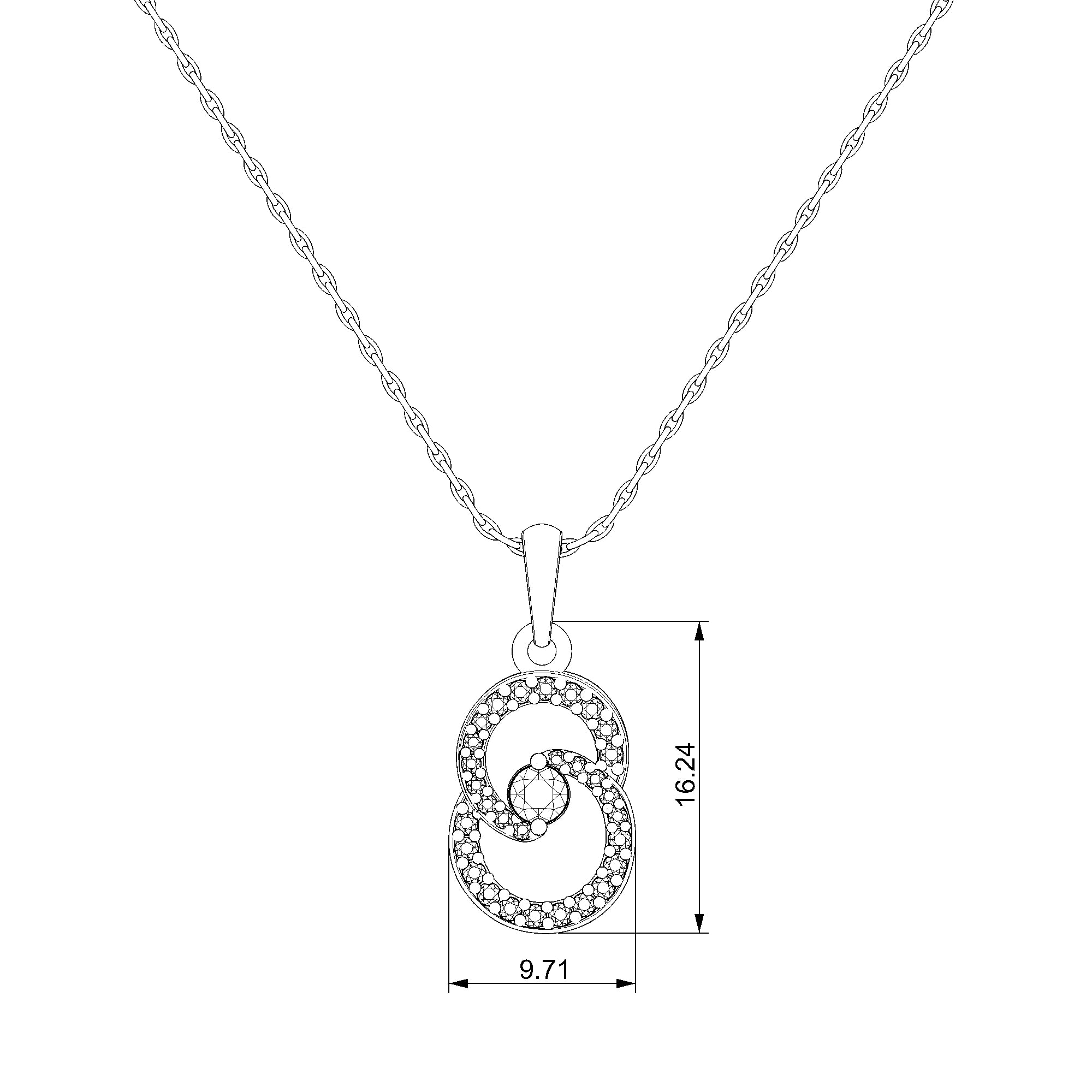 Pargold Solid Gold Eternal Radiance Intertwined Pendant-Static