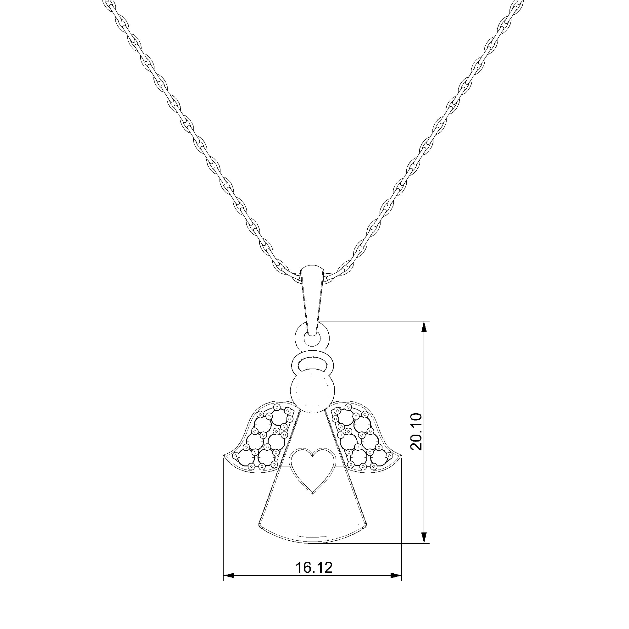 Pargold Solid Gold Heavenly Guardian Pendant-Static