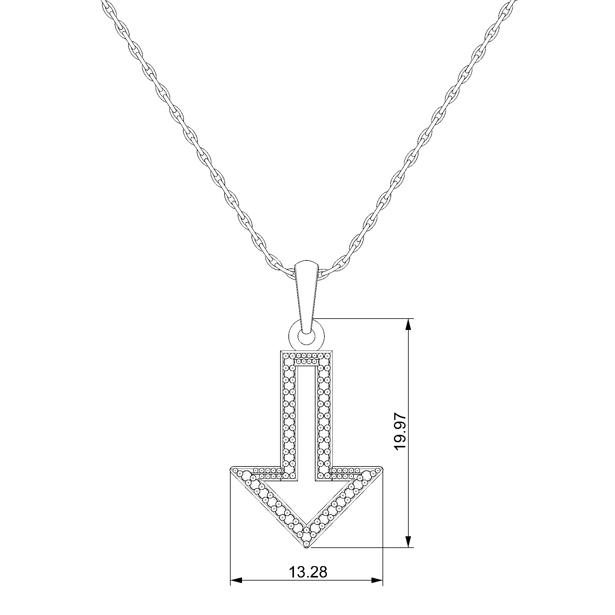 Pargold Solid Gold Elegant Ascend Radiant Gemstone Pendant-Static