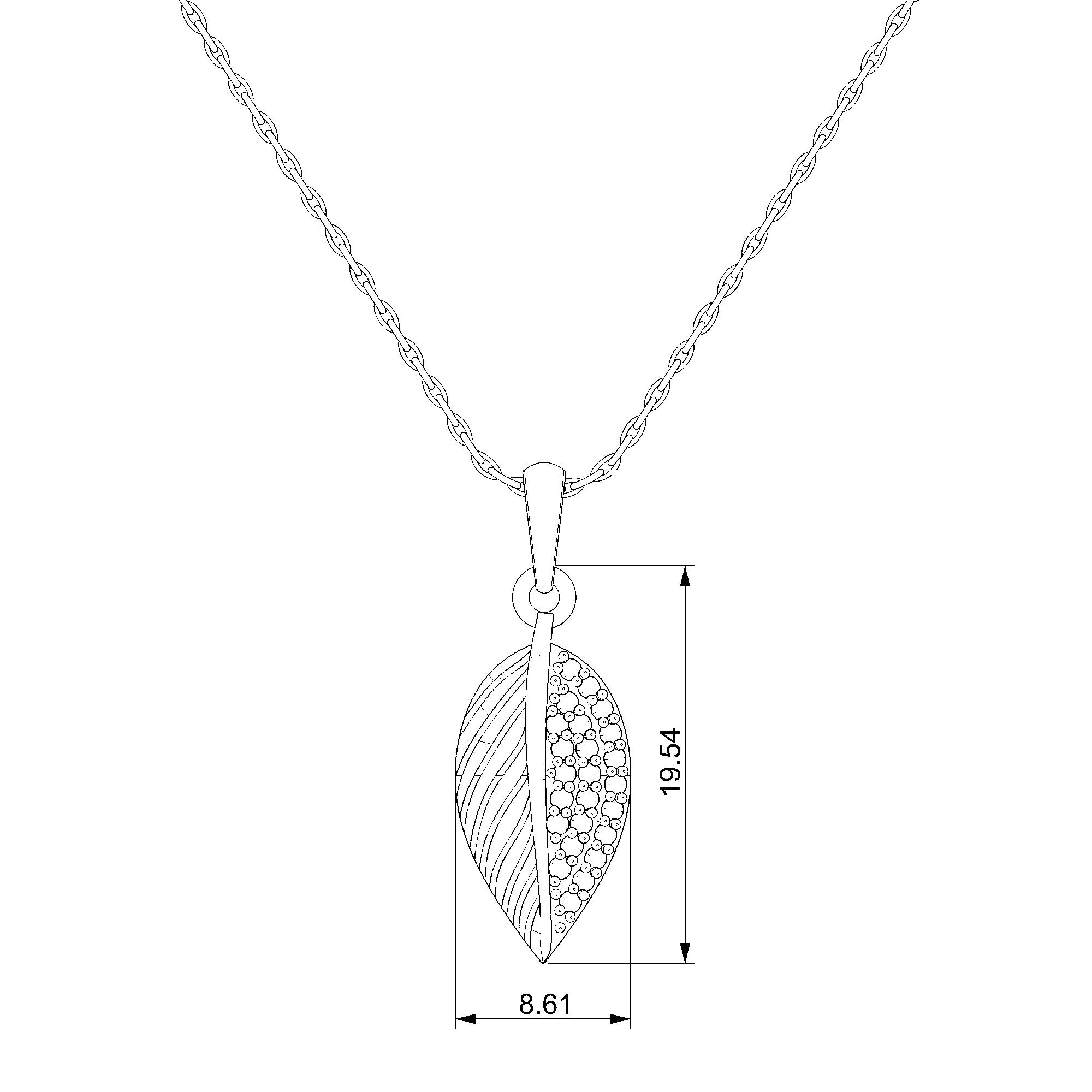 Pargold Solid Gold Radiant Leaf Embrace Pendant-Static