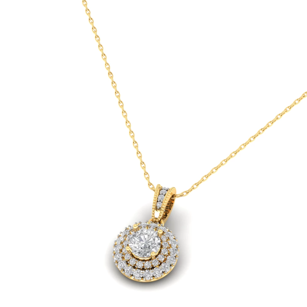 Pargold Solid Gold Magnificent Solitaire Pendant -Gold_Diamond_Diamond_Static_Gold